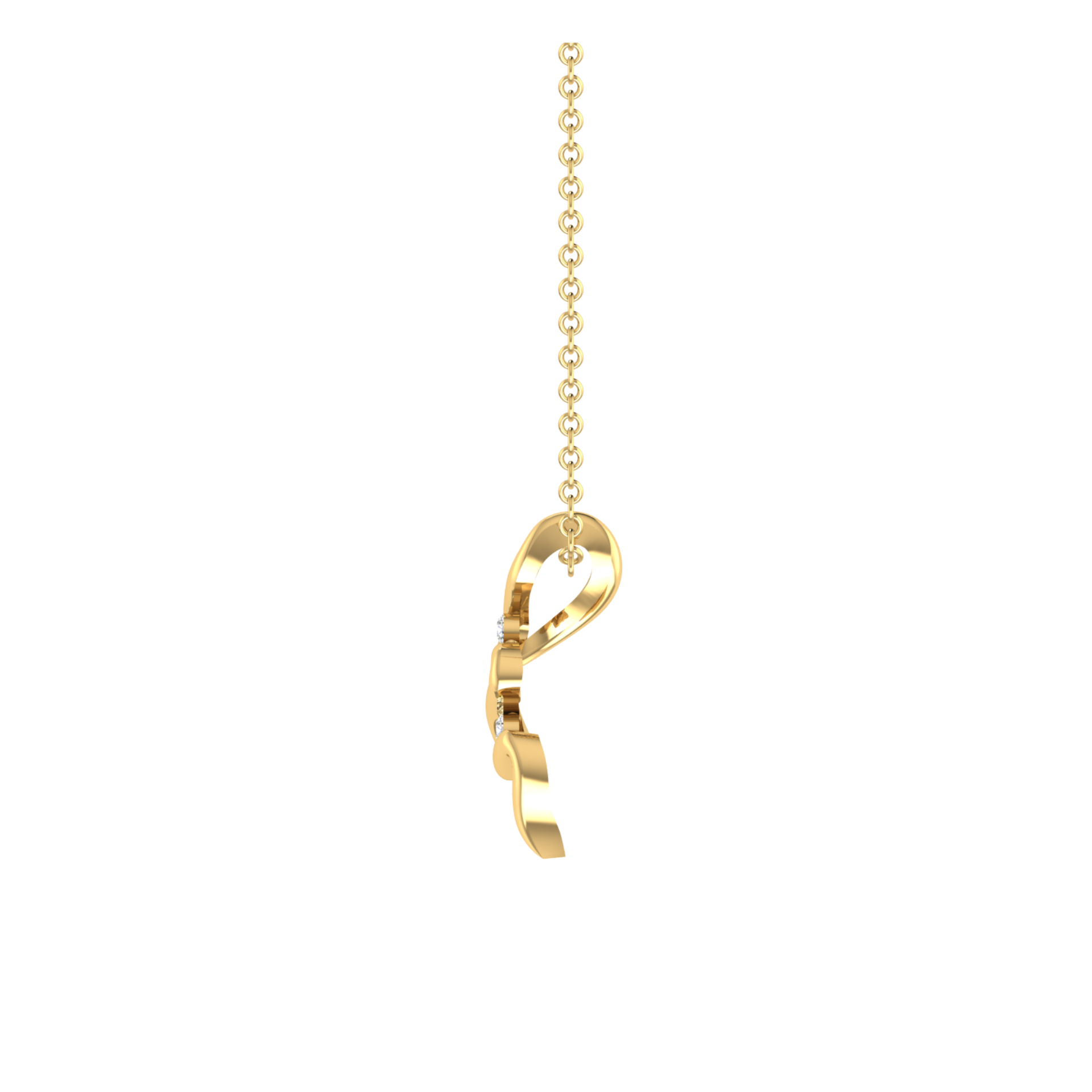 Zig-Zag Drop Gold Plated Lab Grown Diamond Pendant