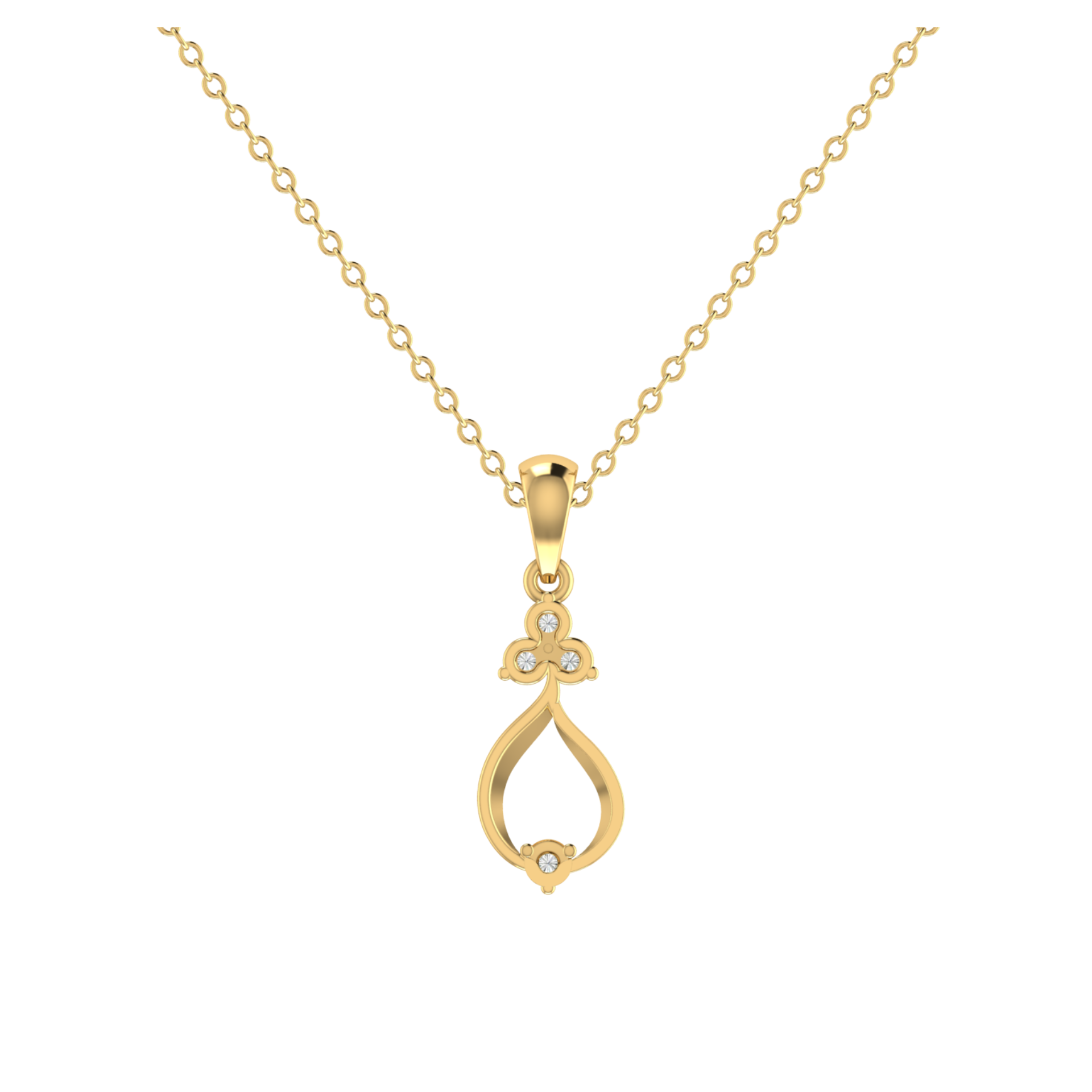 Mist Dewdrop Gold Plated Lab Grown Diamond Pendant