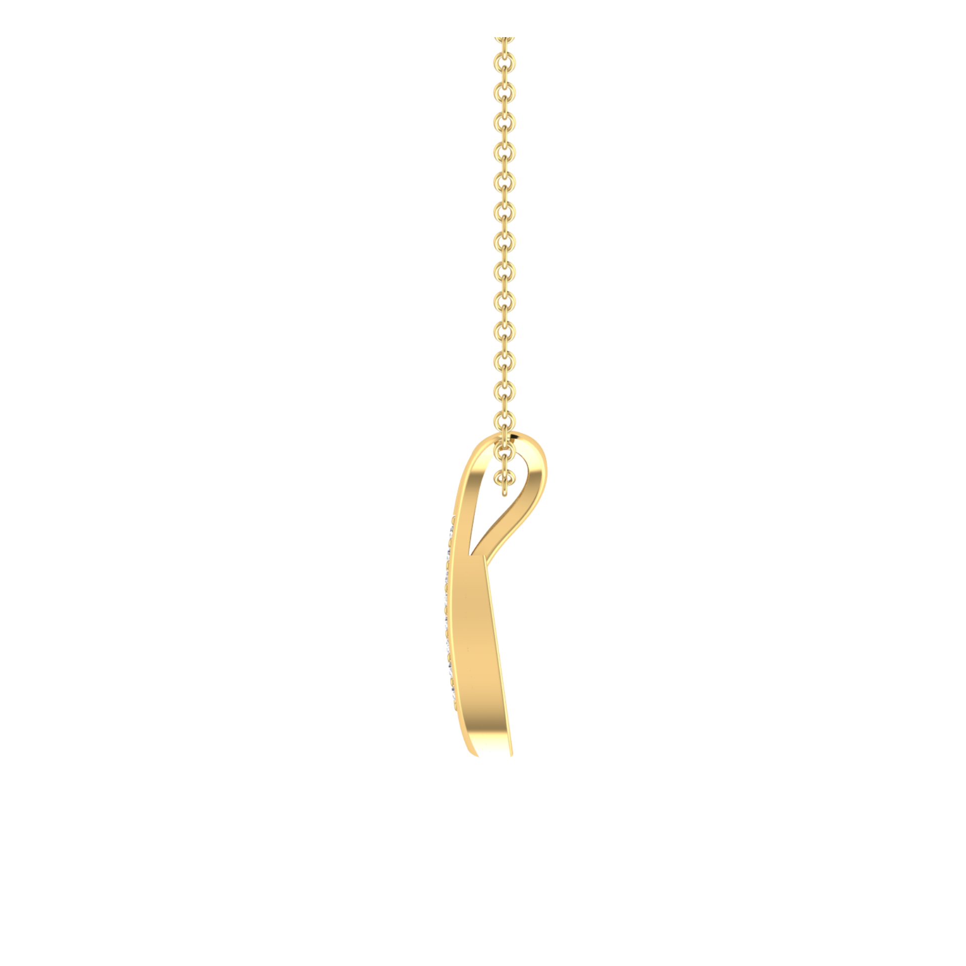 Shimmer Wave Gold Plated Lab Grown Diamond Pendant