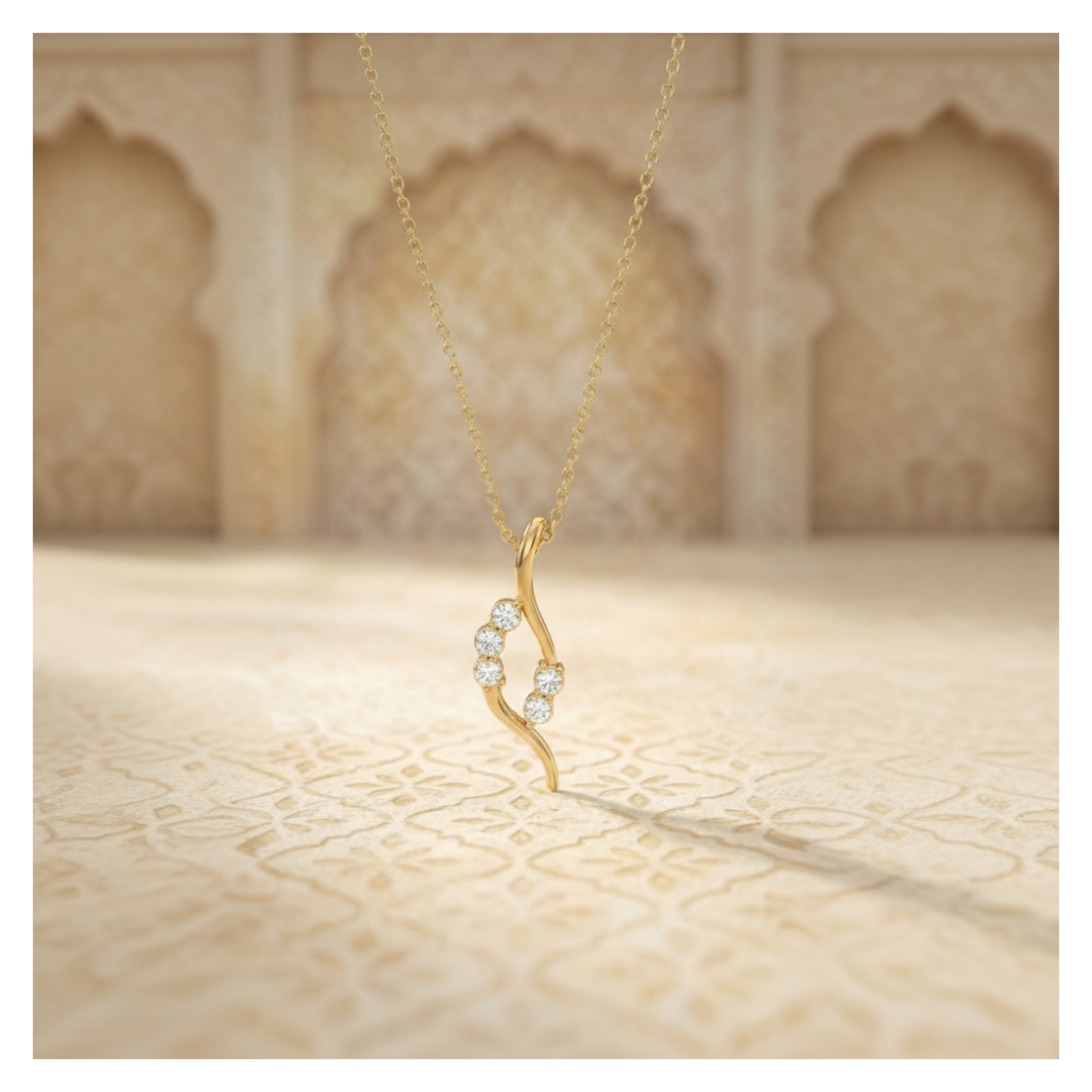 Modernist Helix Gold Plated Lab Grown Diamond Pendant