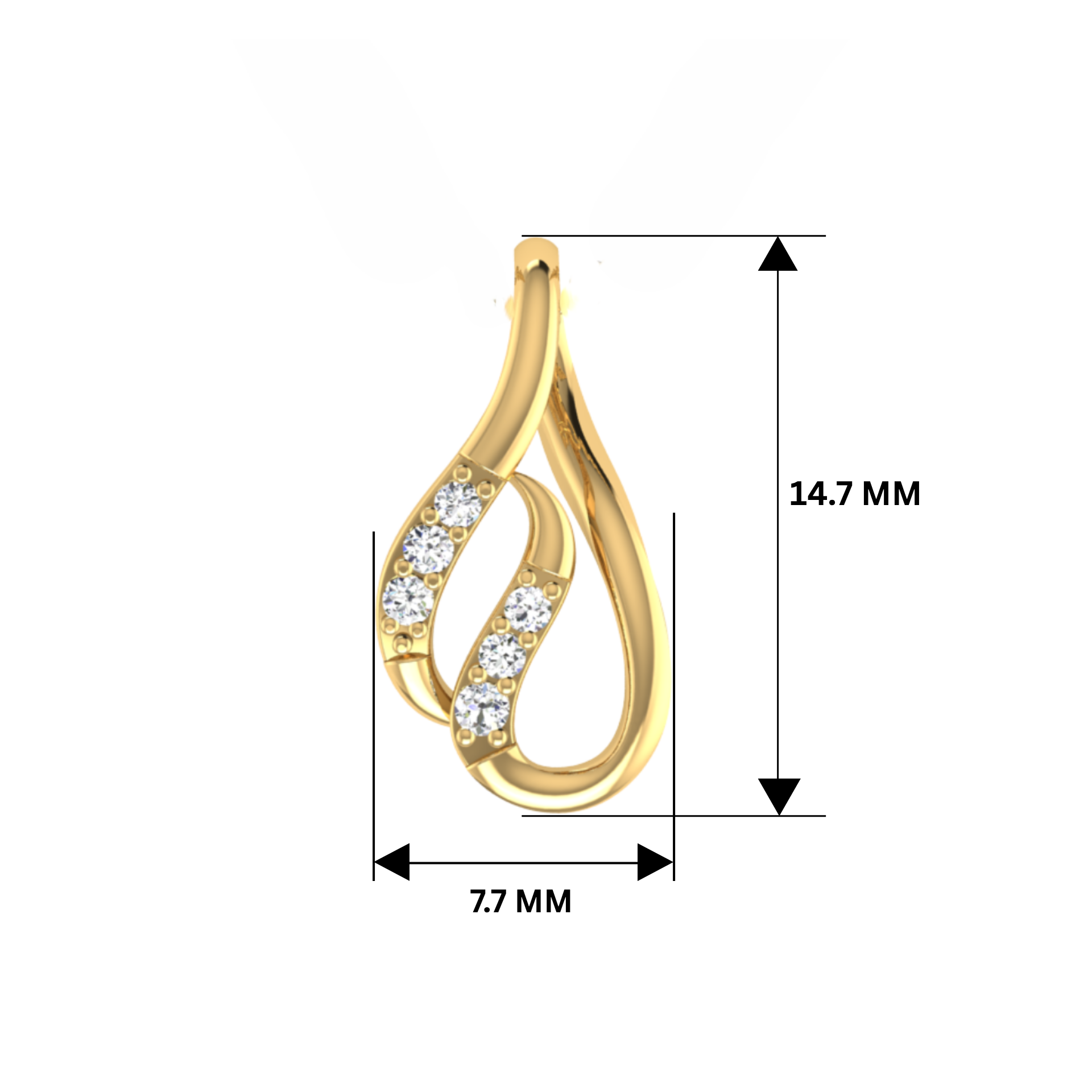 Zaltara Twist Gold Plated Lab Grown Diamond Pendant