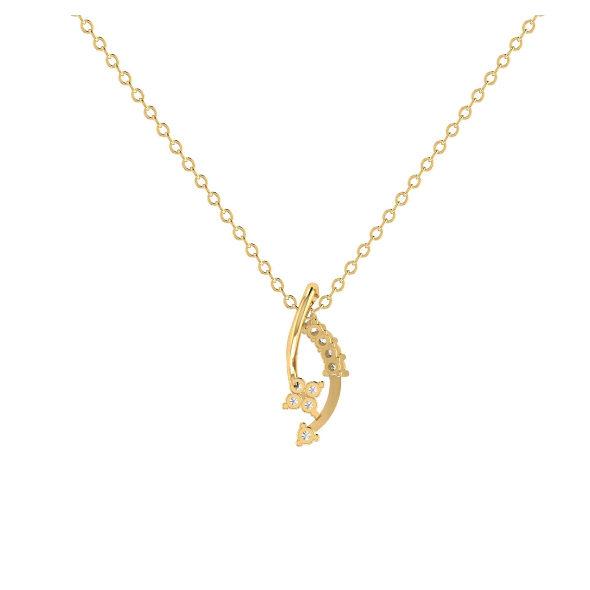Serpentine Flora Gold Plated Lab Grown Diamond Pendant