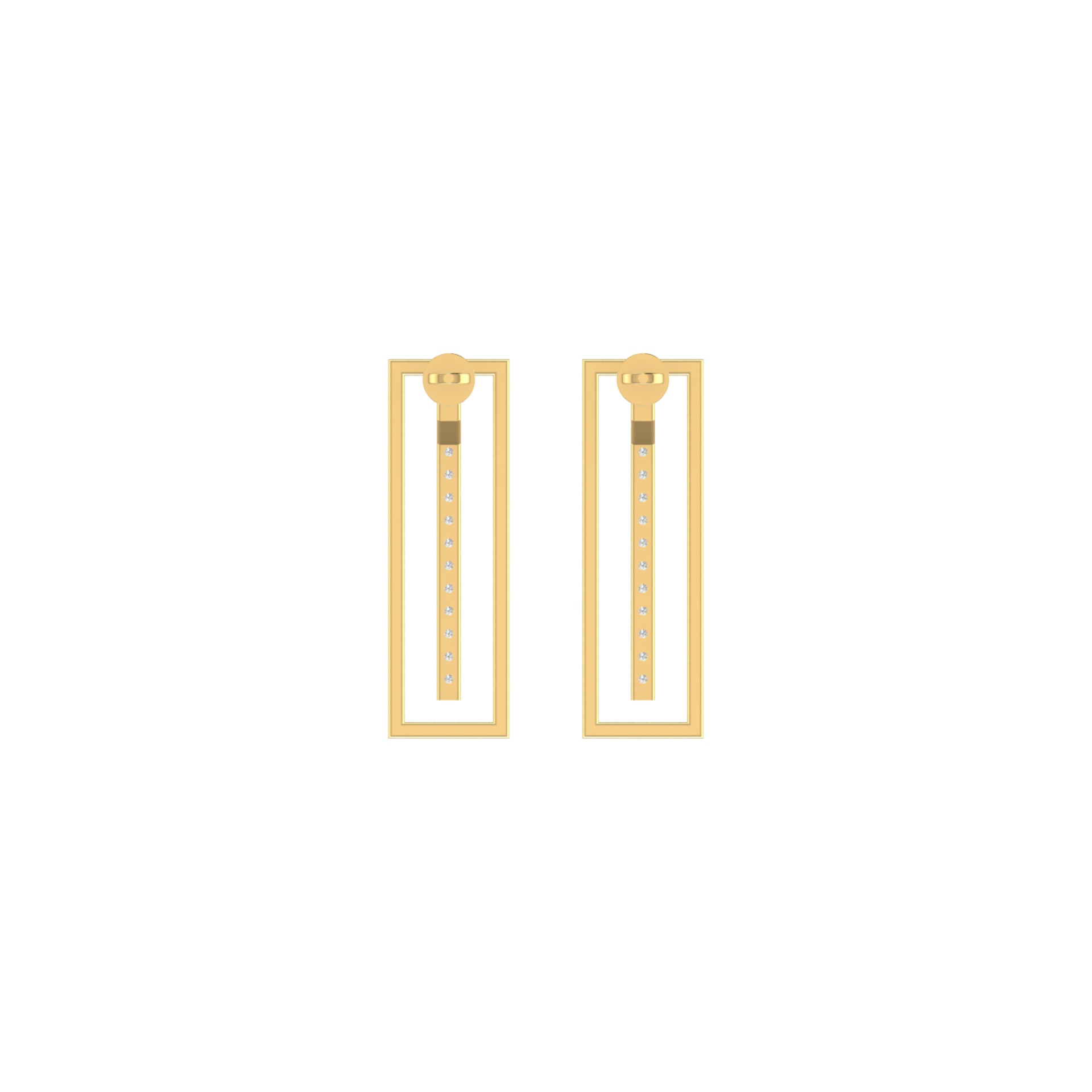 Structural Void Gold Plated Lab Grown Diamond Earrings