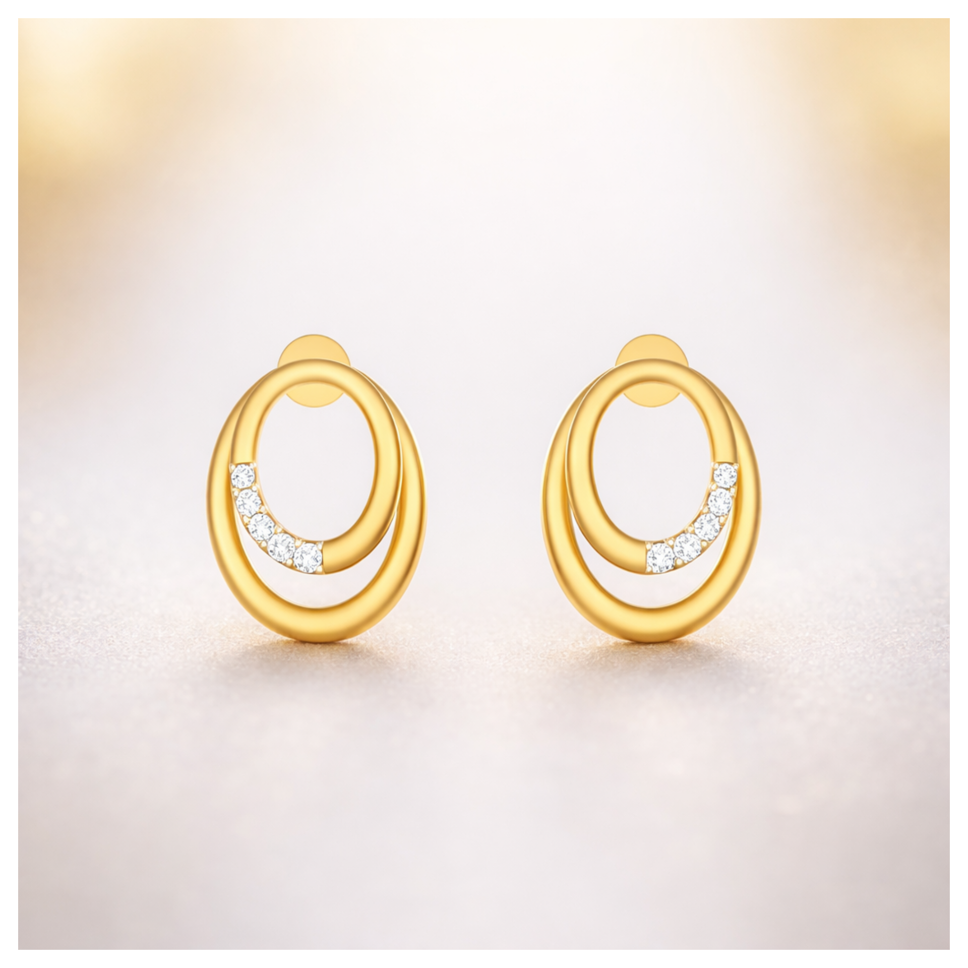 Nested Verve Gold Plated Lab Grown Diamond Earrings
