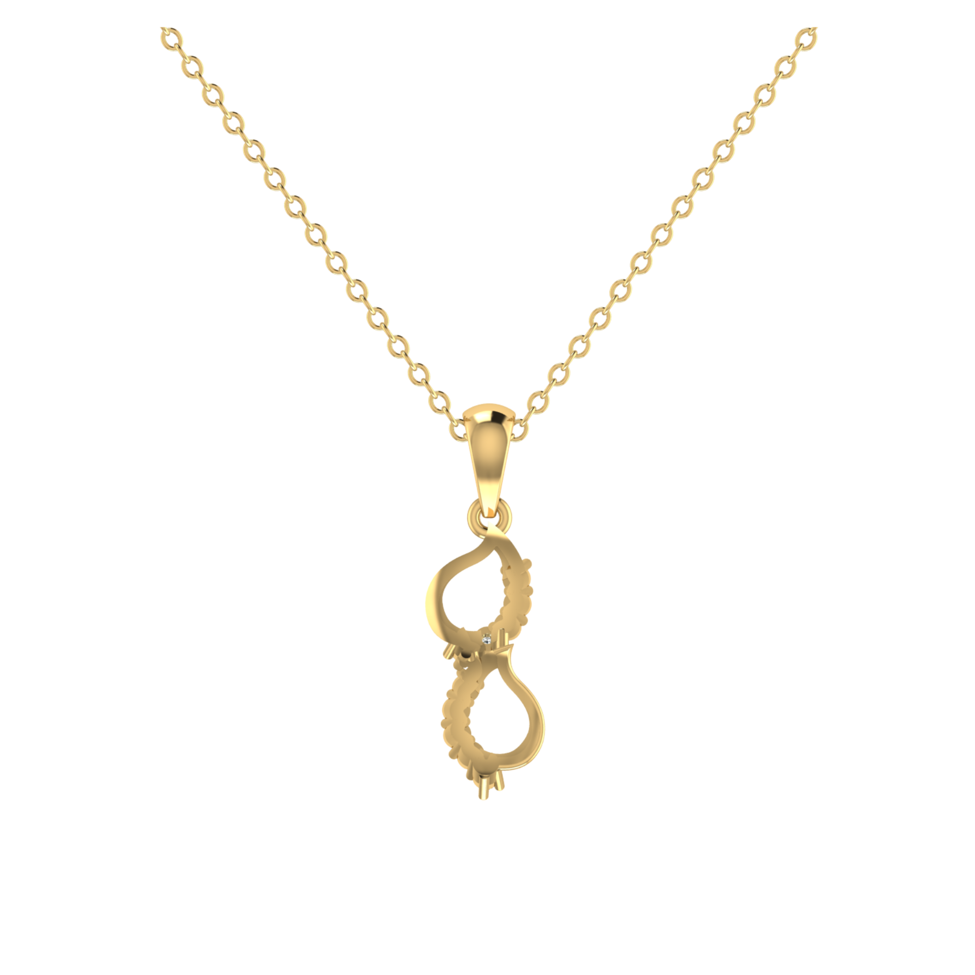 Radiant Interlace Gold Plated Lab Grown Diamond Pendant