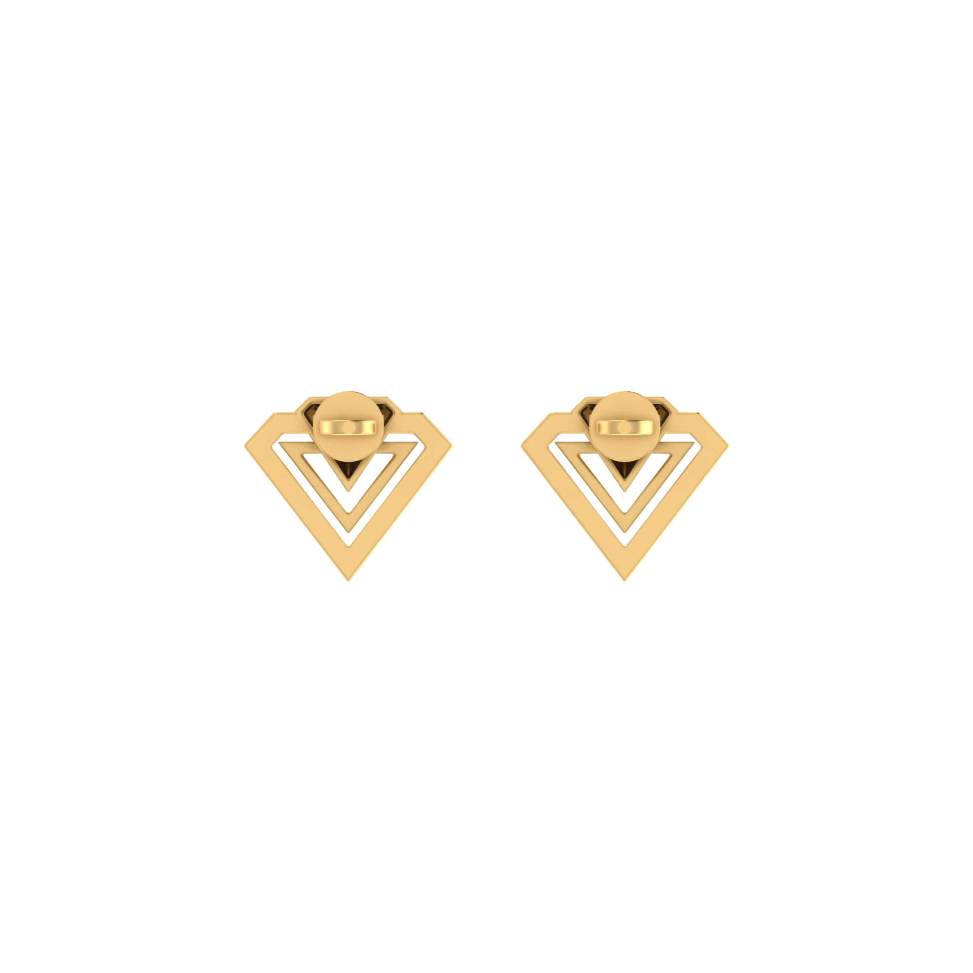 Nexus Prism Gold Plated Lab Grown Diamond Earrings