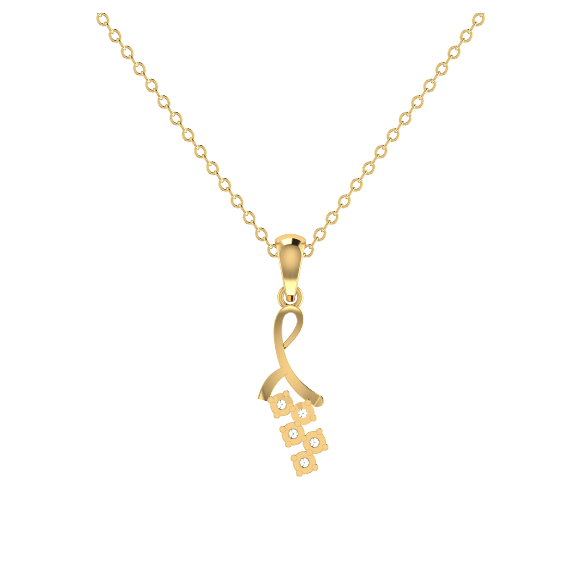 Celestial Bouquet Gold Plated Lab Grown Diamond Pendant