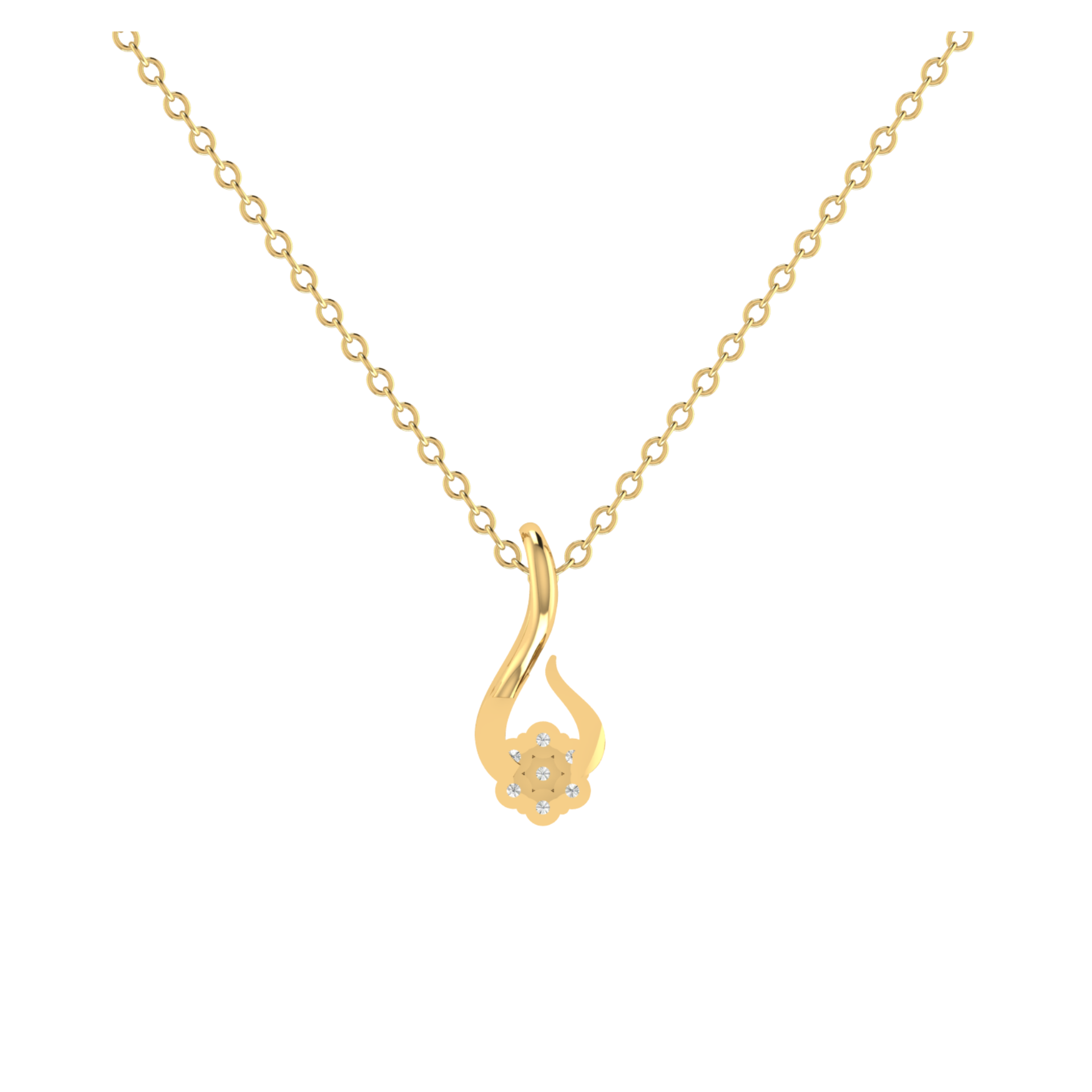 Cosmic Helix Gold Plated Lab Grown Diamond Pendant