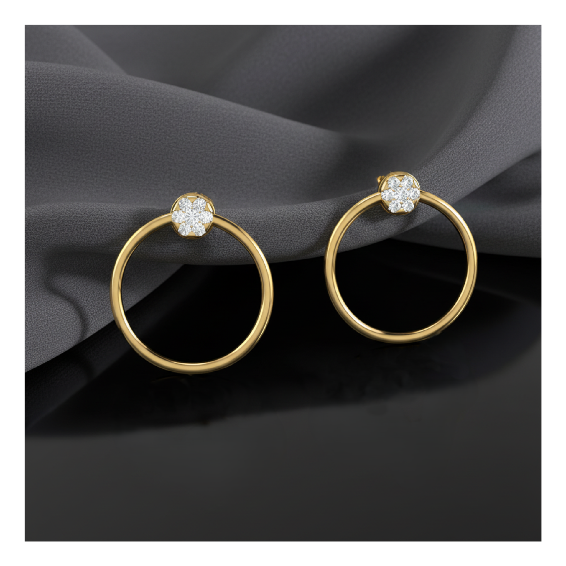 Meadow Hoop Gold Plated Lab Grown Diamond Earrings