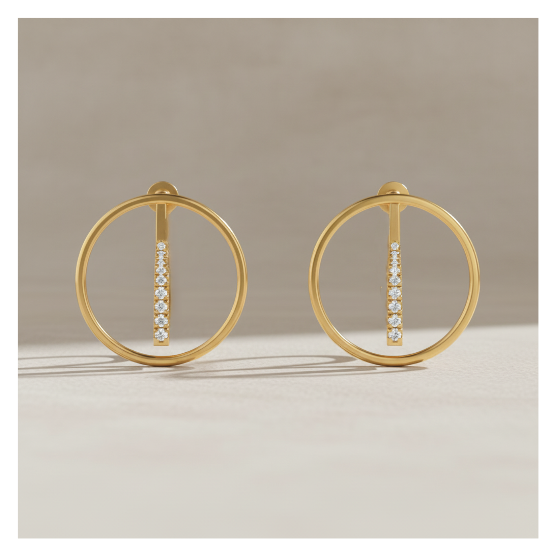 Solar Plumb Gold Plated Lab Grown Diamond Earrings