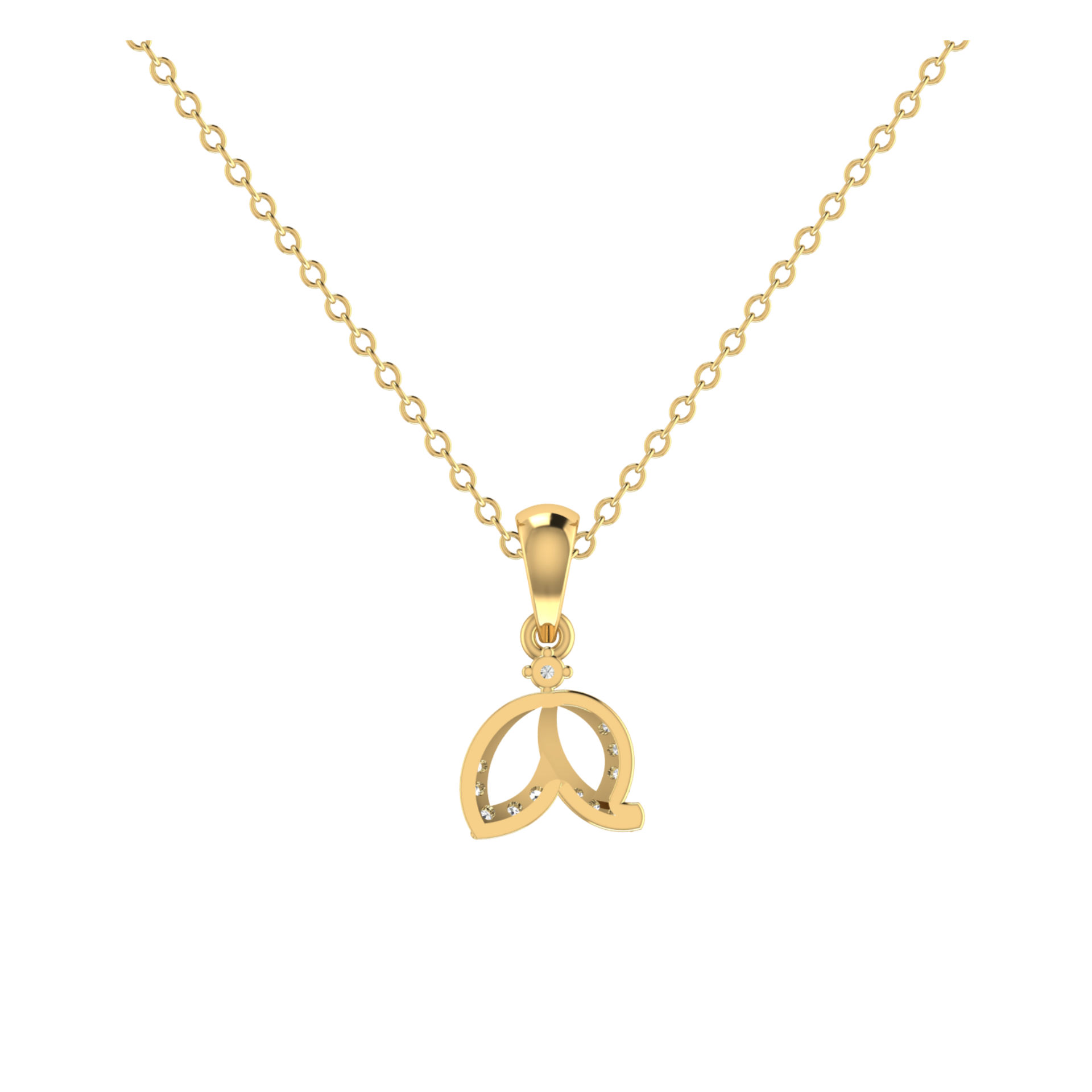 Soulmate Swirl Gold Plated Lab Grown Diamond Pendant