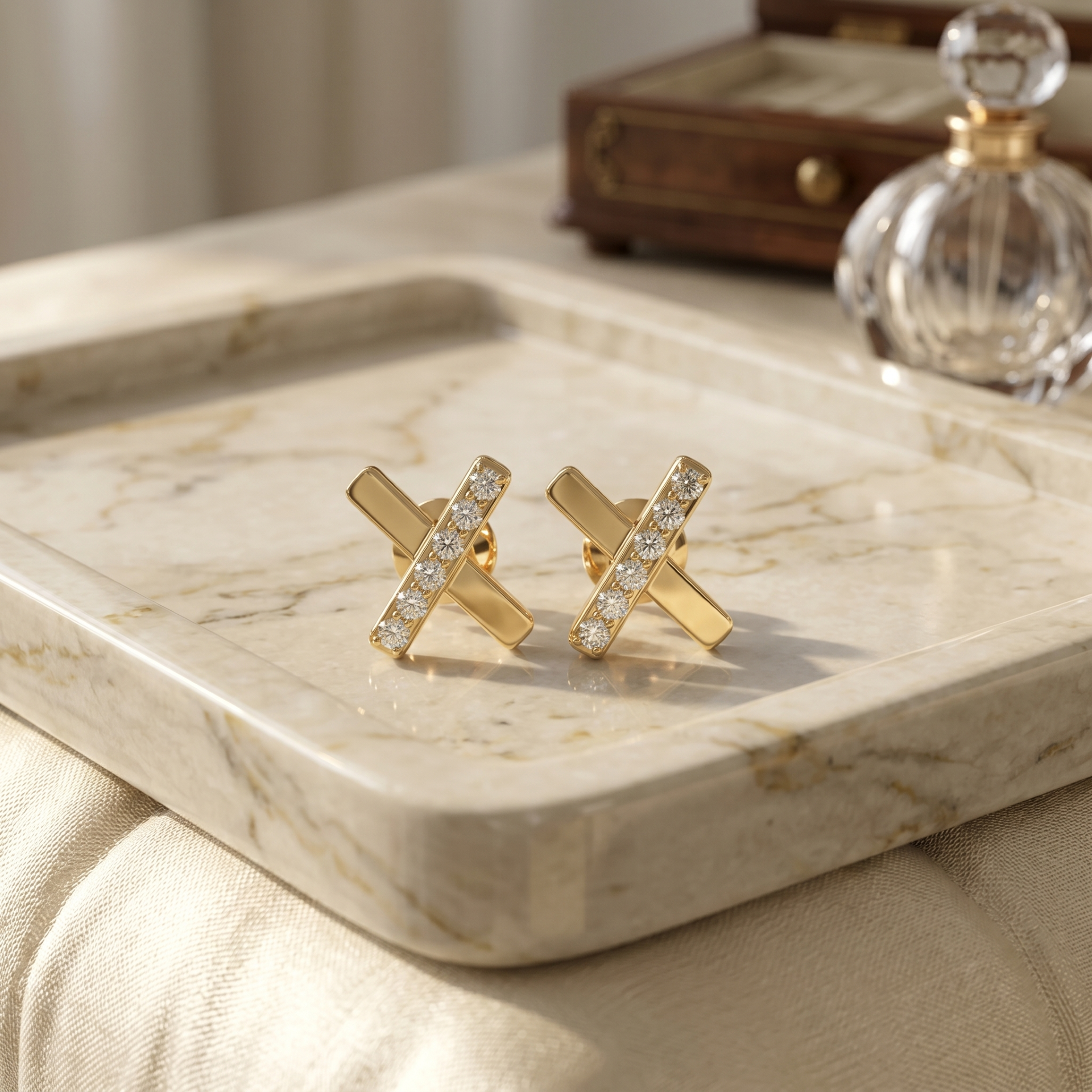 Embrace "X" Lab Grown Diamond Stud Earrings