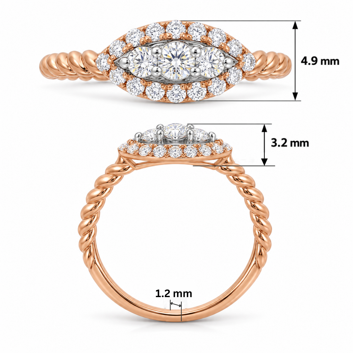 Petal Twist Lab Grown Diamond Ring