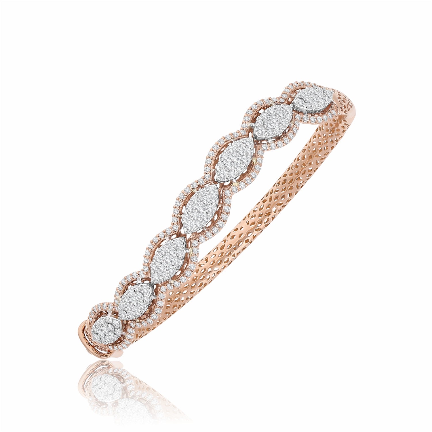 Wavy Lab Grown Diamond Eternity Bangle
