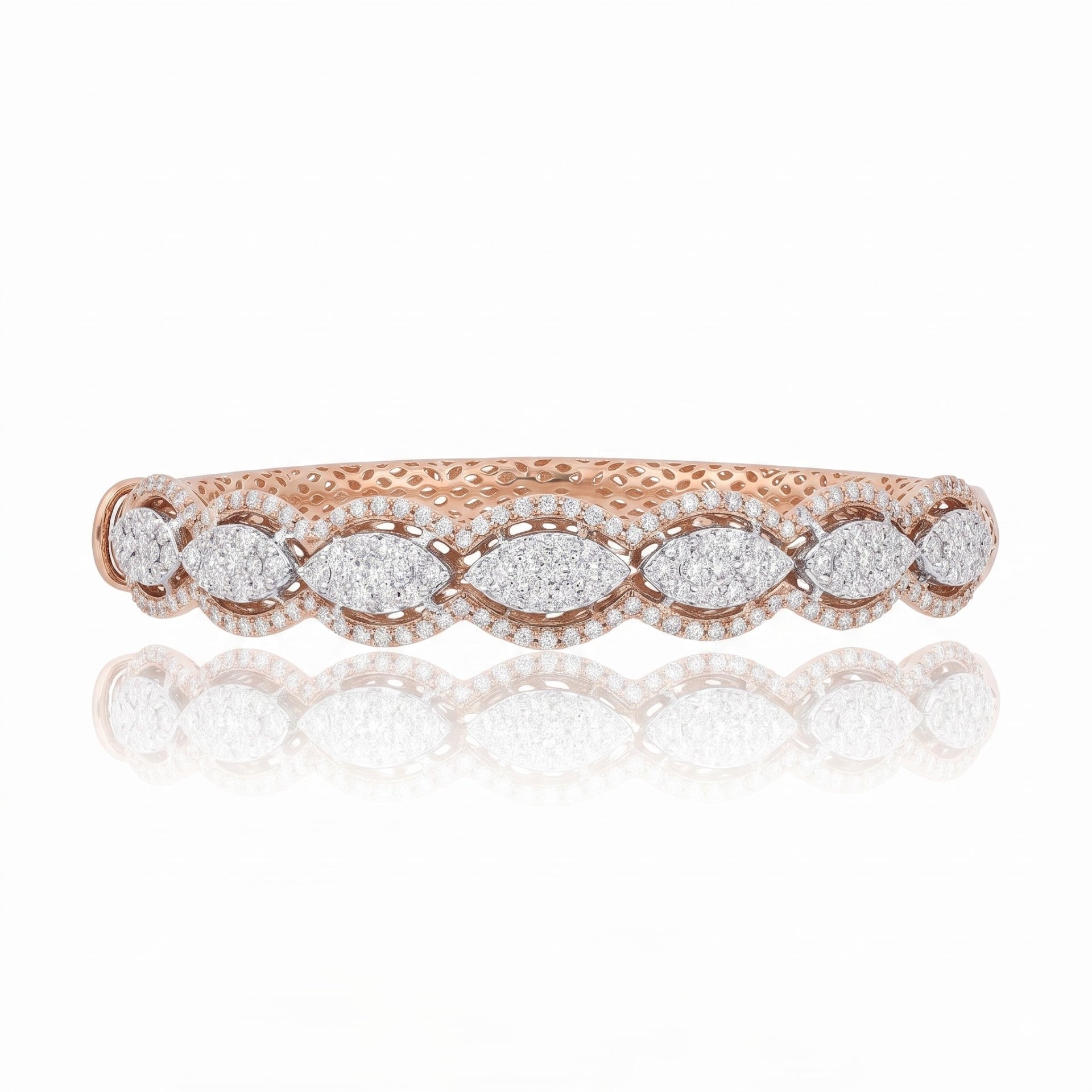 Wavy Lab Grown Diamond Eternity Bangle