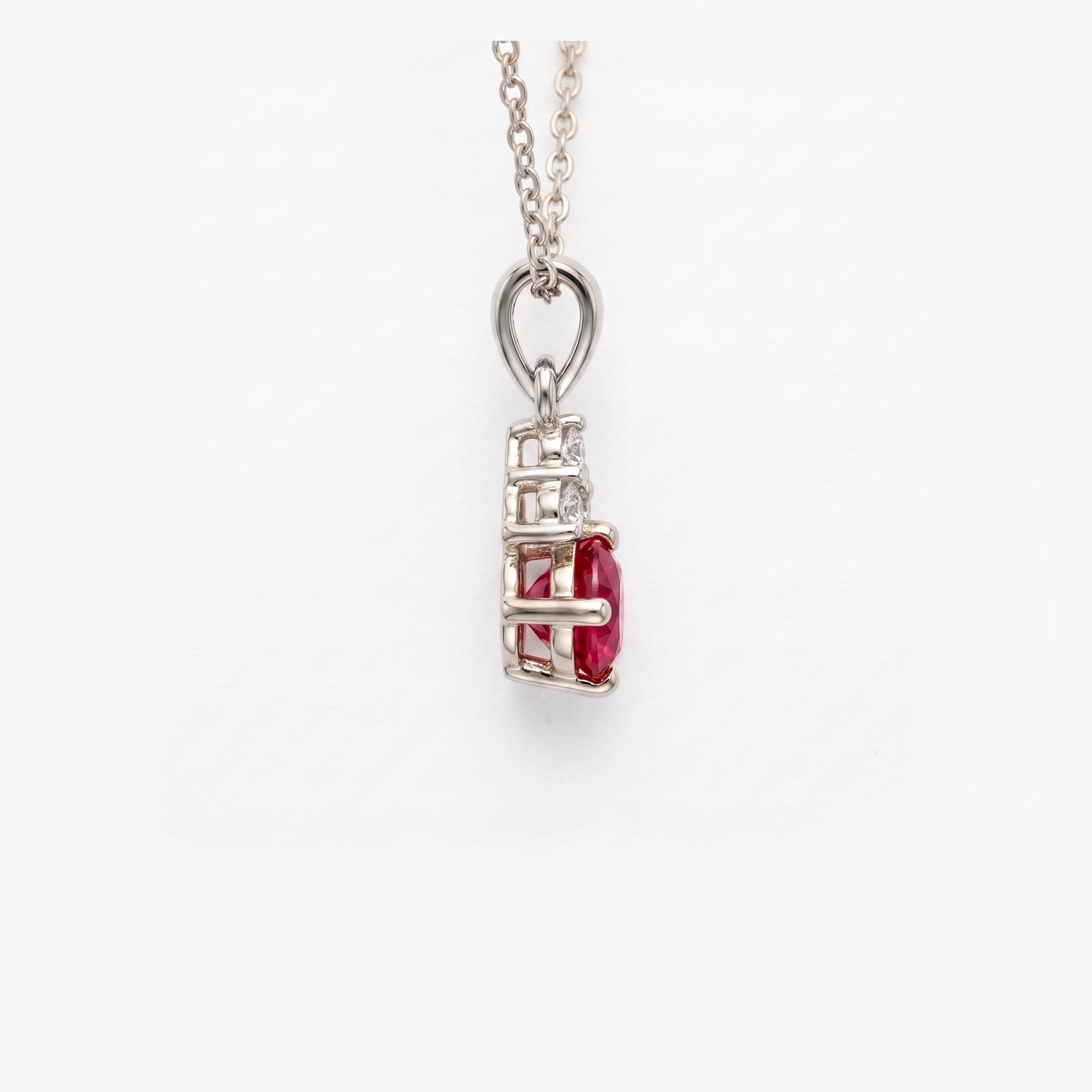 Dew Pearl Platinum Plated Lab Grown Diamond Pendant