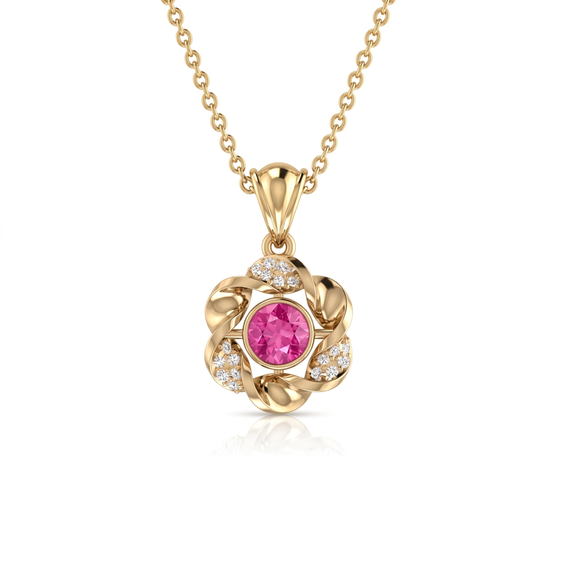 Kysira Whirl Gold Plated Lab Grown Diamond Pendant