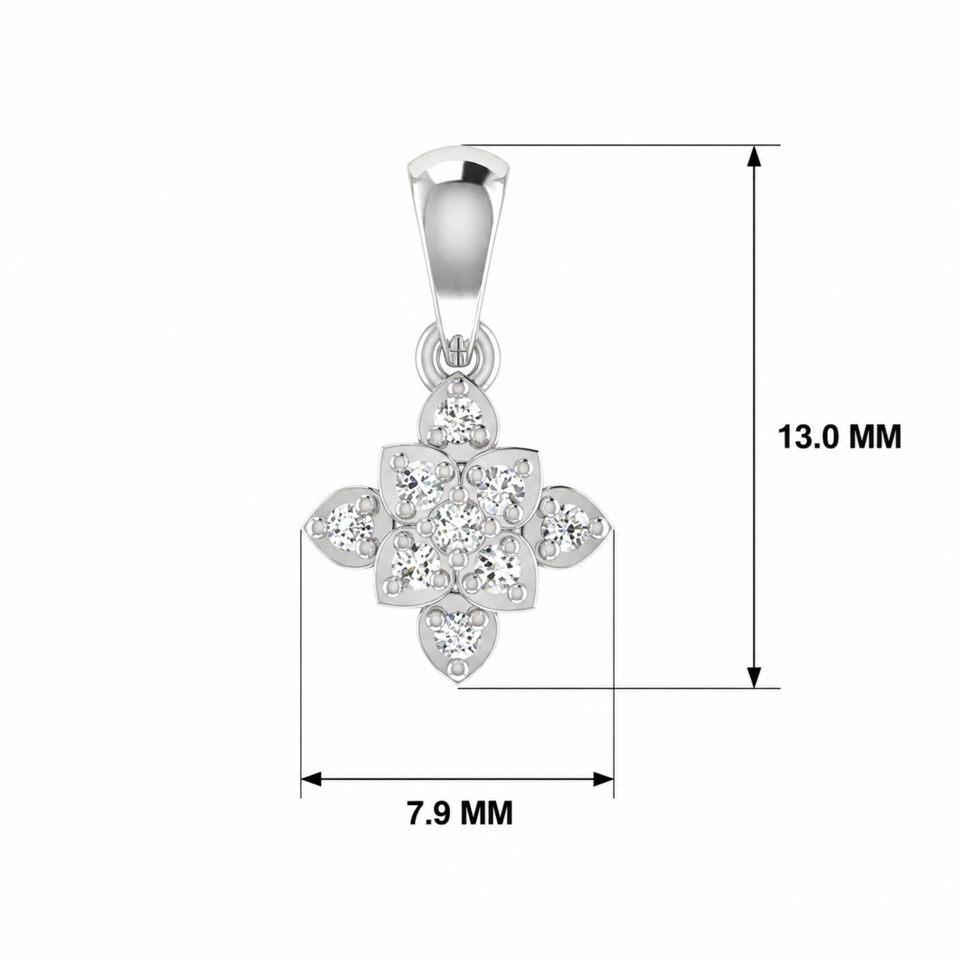 Sylphia Sacred Platinum Plated Lab Grown Diamond Pendant