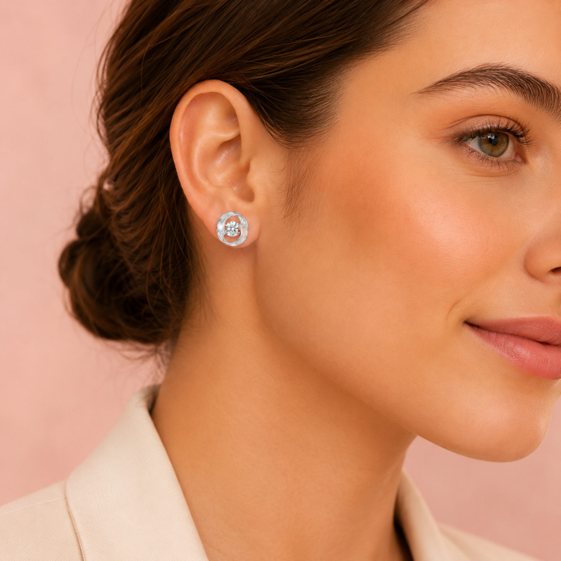 Swirl Aura Lab Grown Diamond Earrings