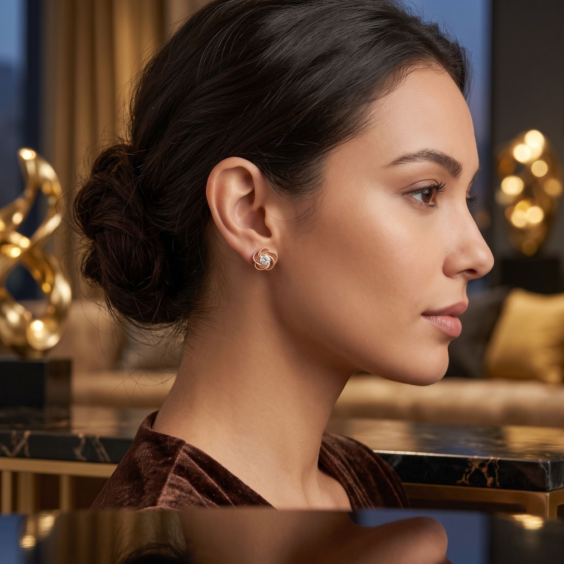 Desert Rose Lab Grown Diamond Earrings