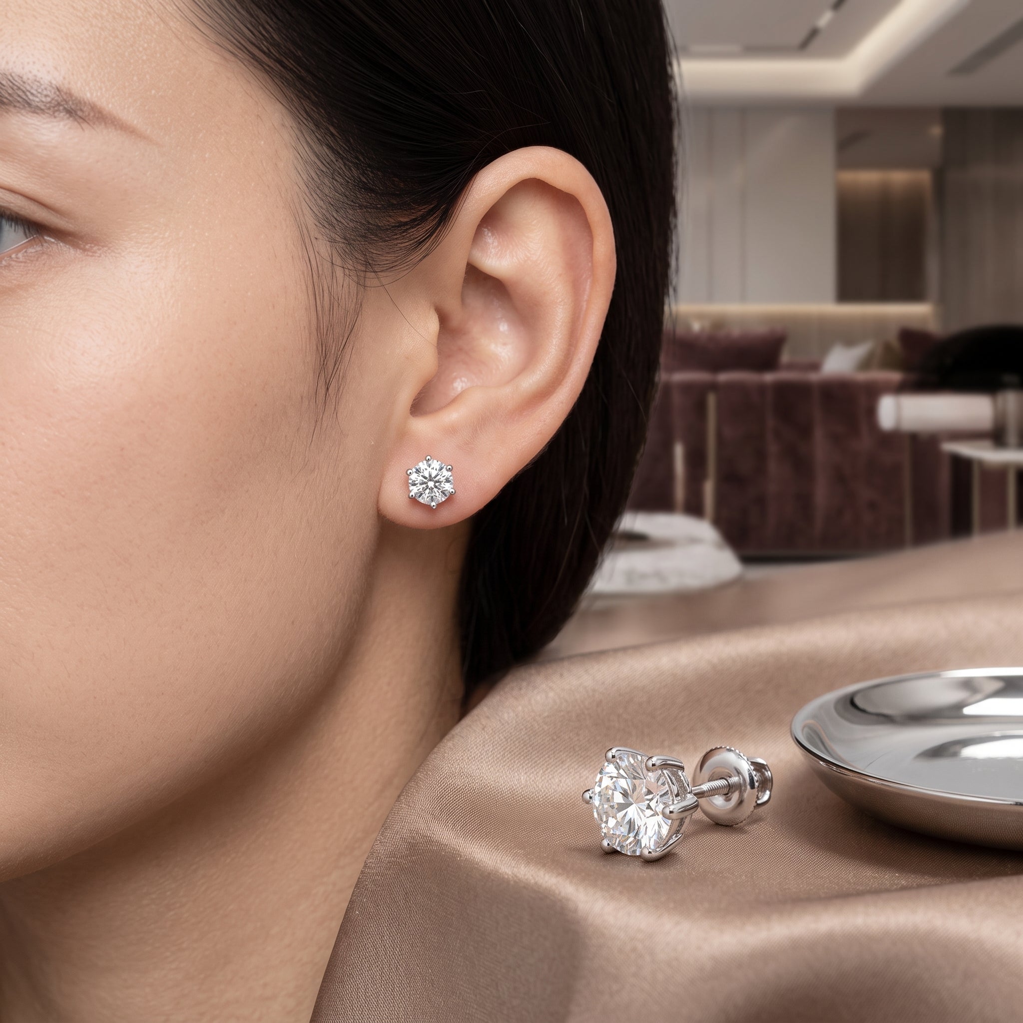 Heritage Solitaire Lab Grown Diamond Earrings