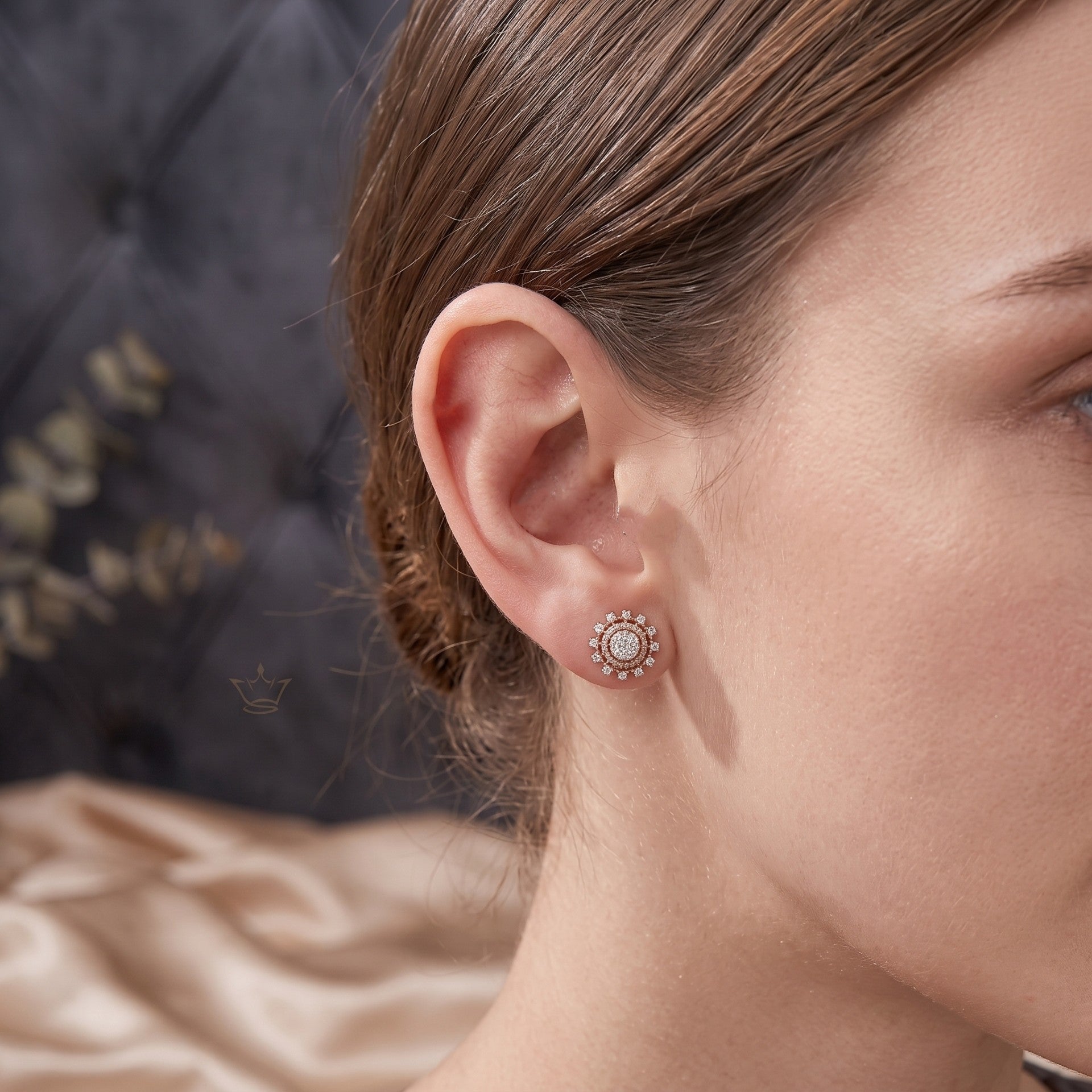 Lace Petal Lab Grown Diamond Earrings