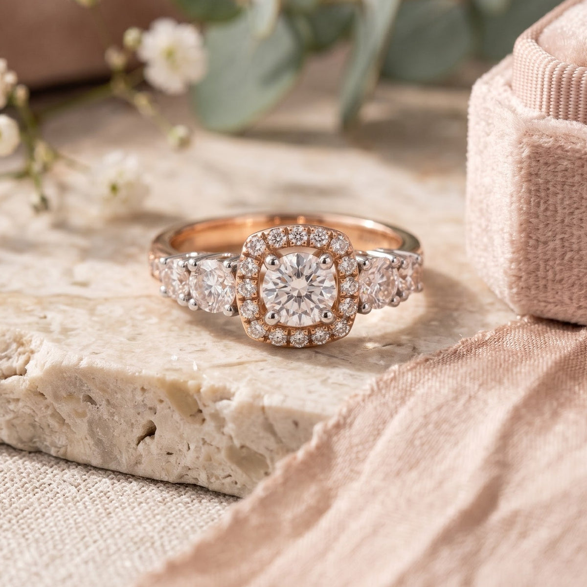 Avelora Halo Lab Grown Diamond Ring
