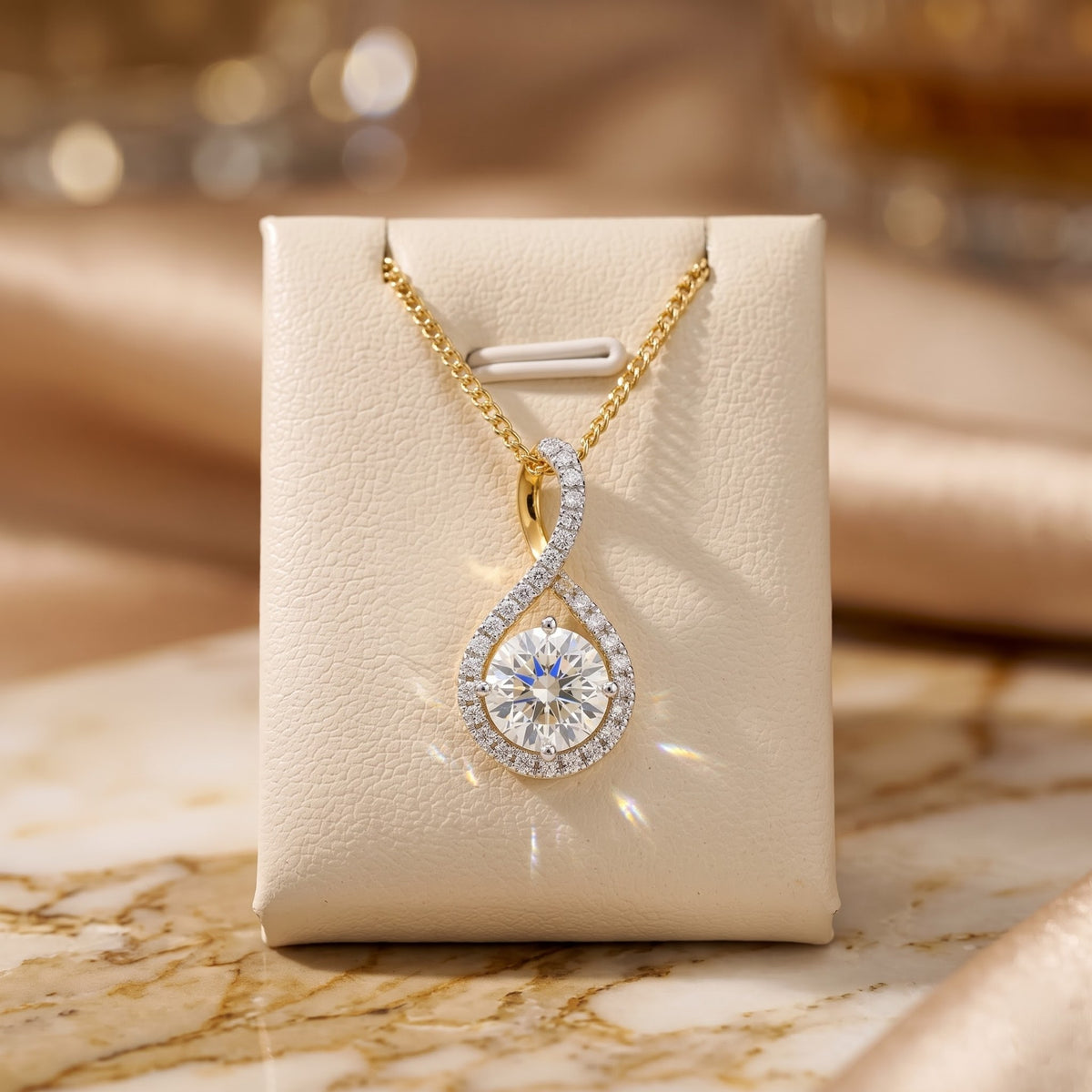 Veyra Halo Solitaire Lab Grown Diamond Pendant