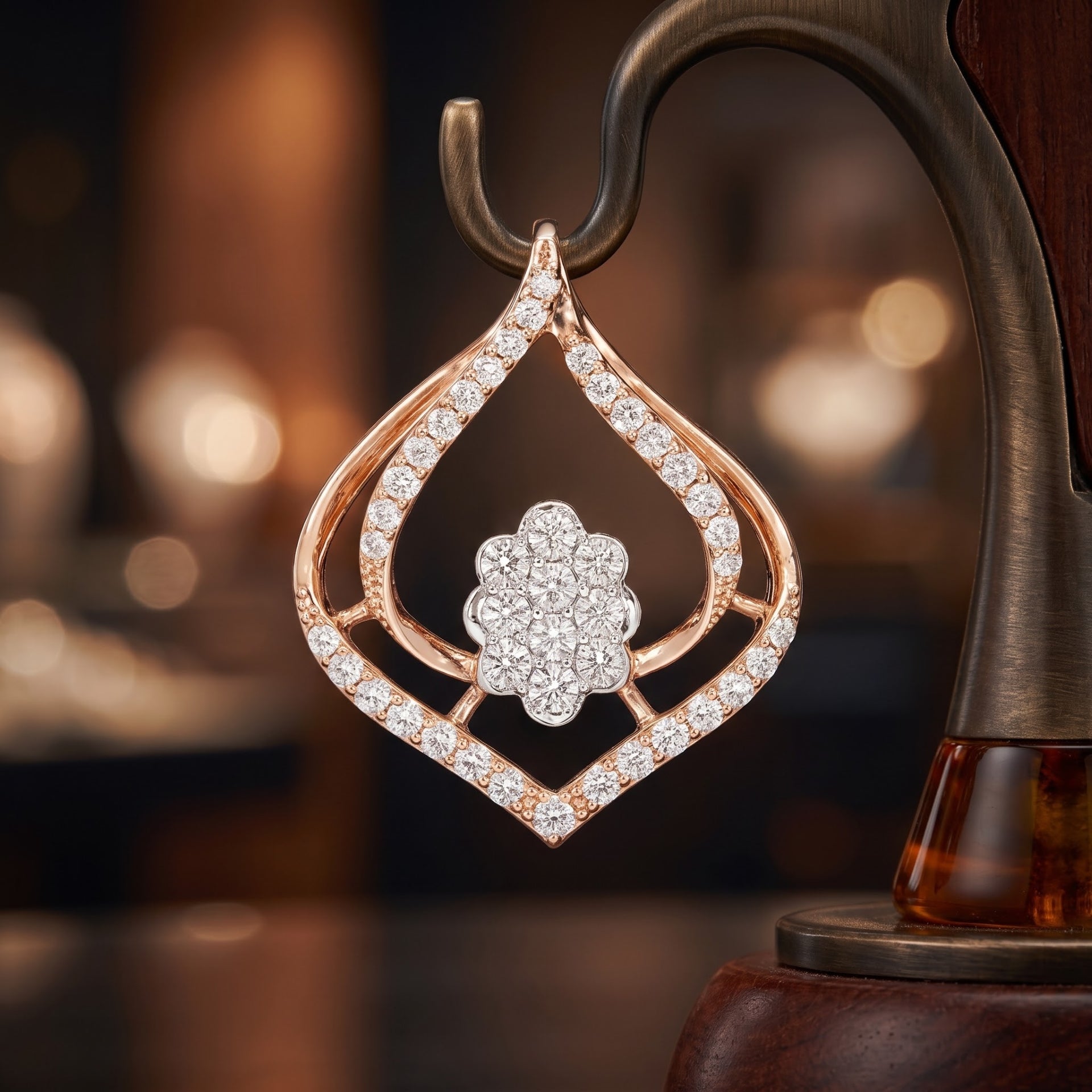Shimmering Shrine Petal Lab Grown Diamond Pendant