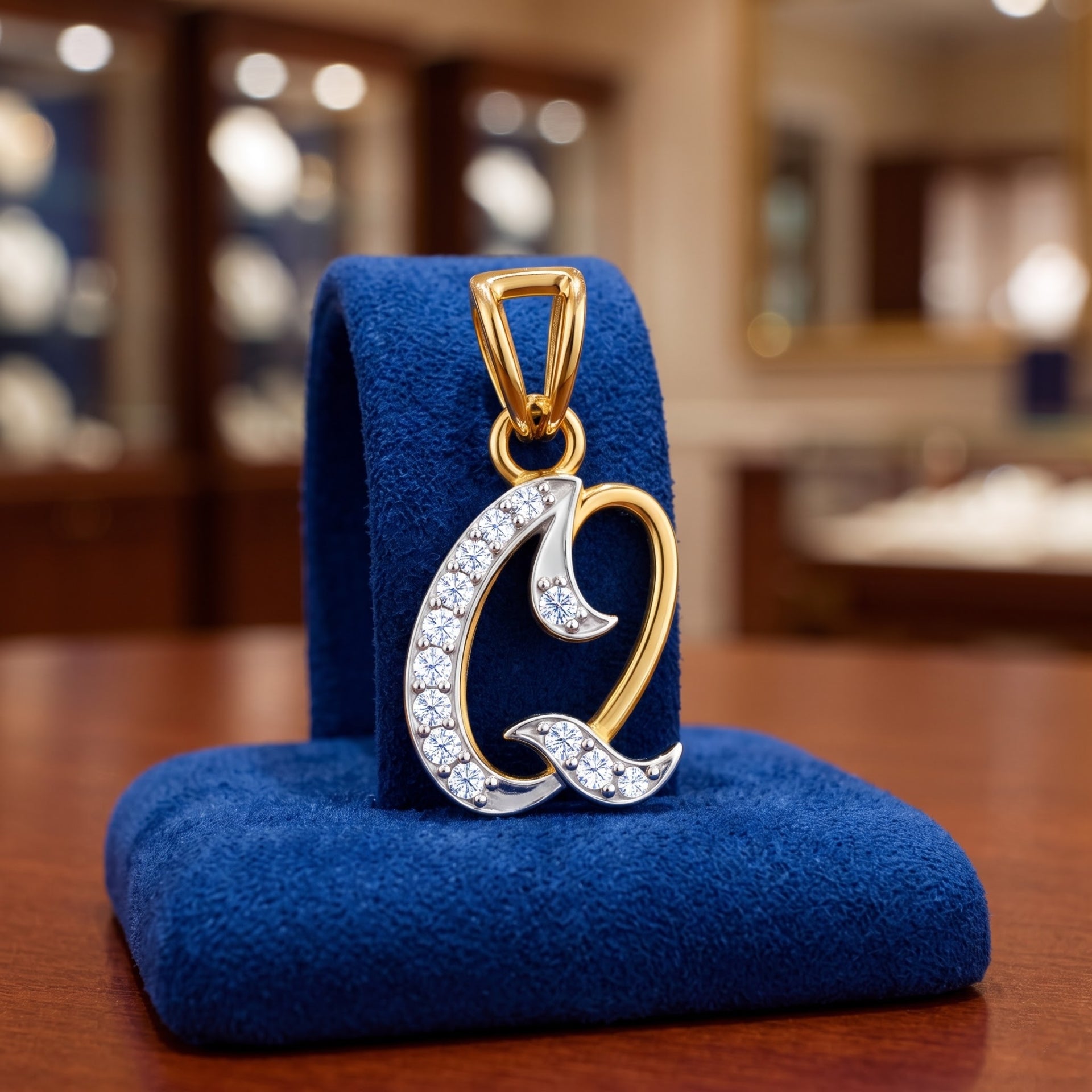 Q-Initial Lab Grown Diamond Pendant