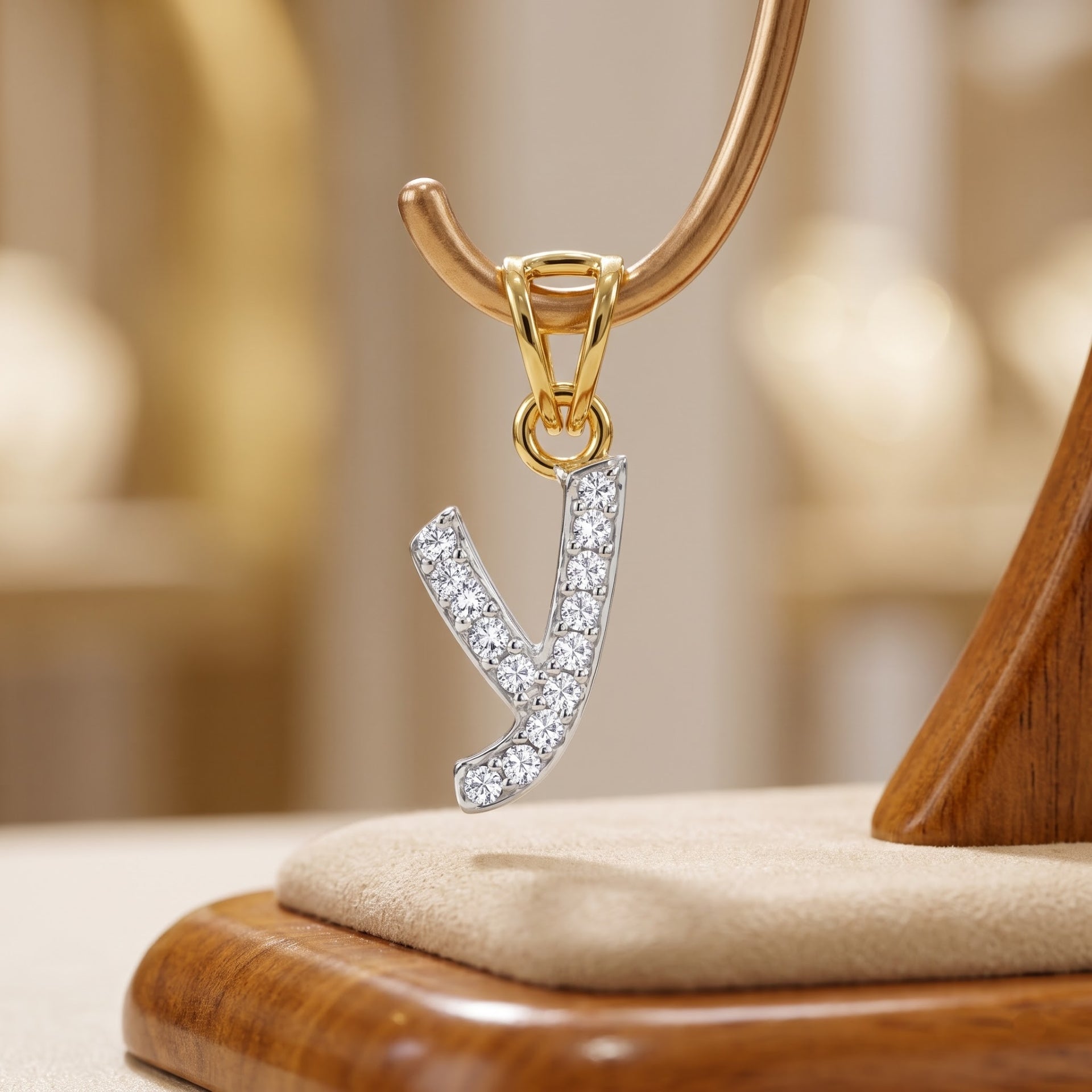 Y-Initial Lab Grown Diamond Pendant