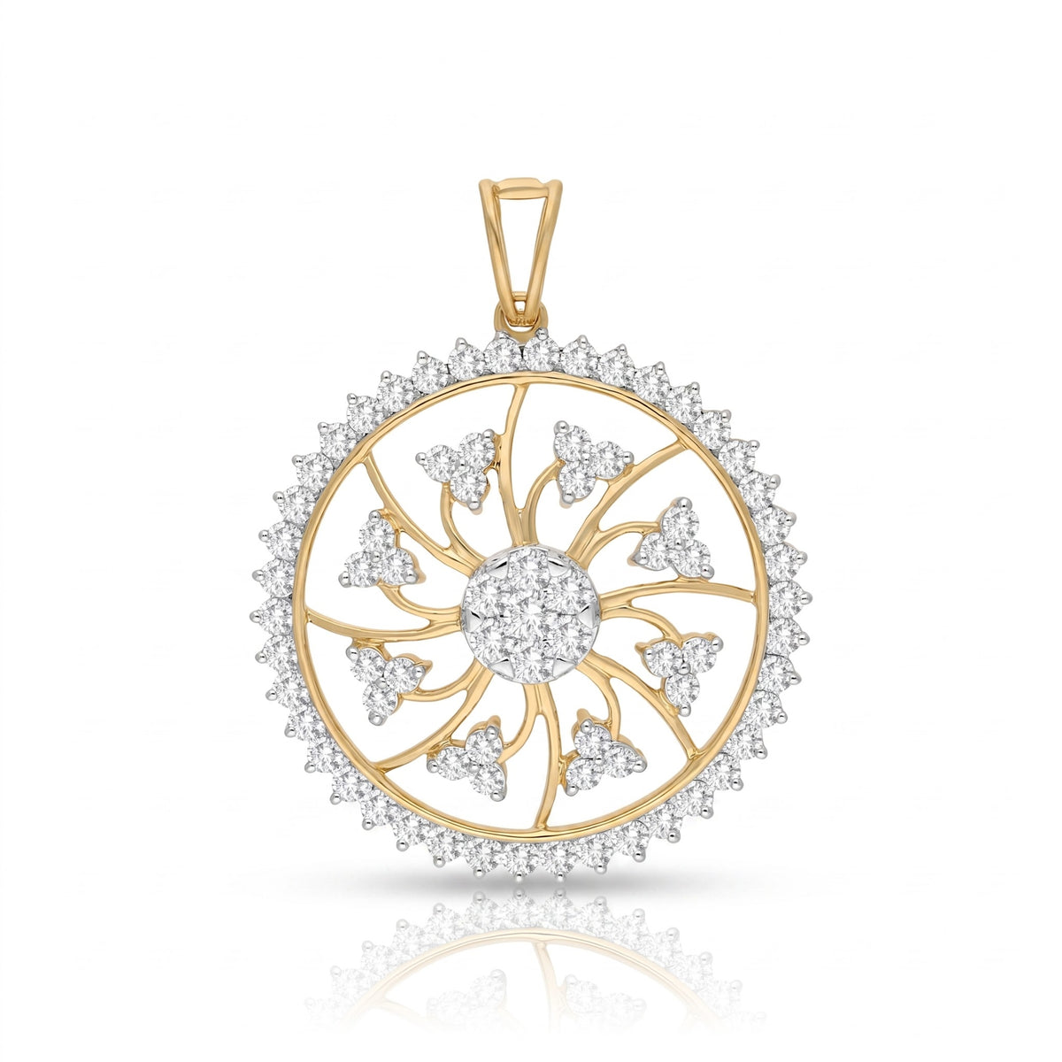 Luminous Sunwheel Lab Grown Diamond Pendant