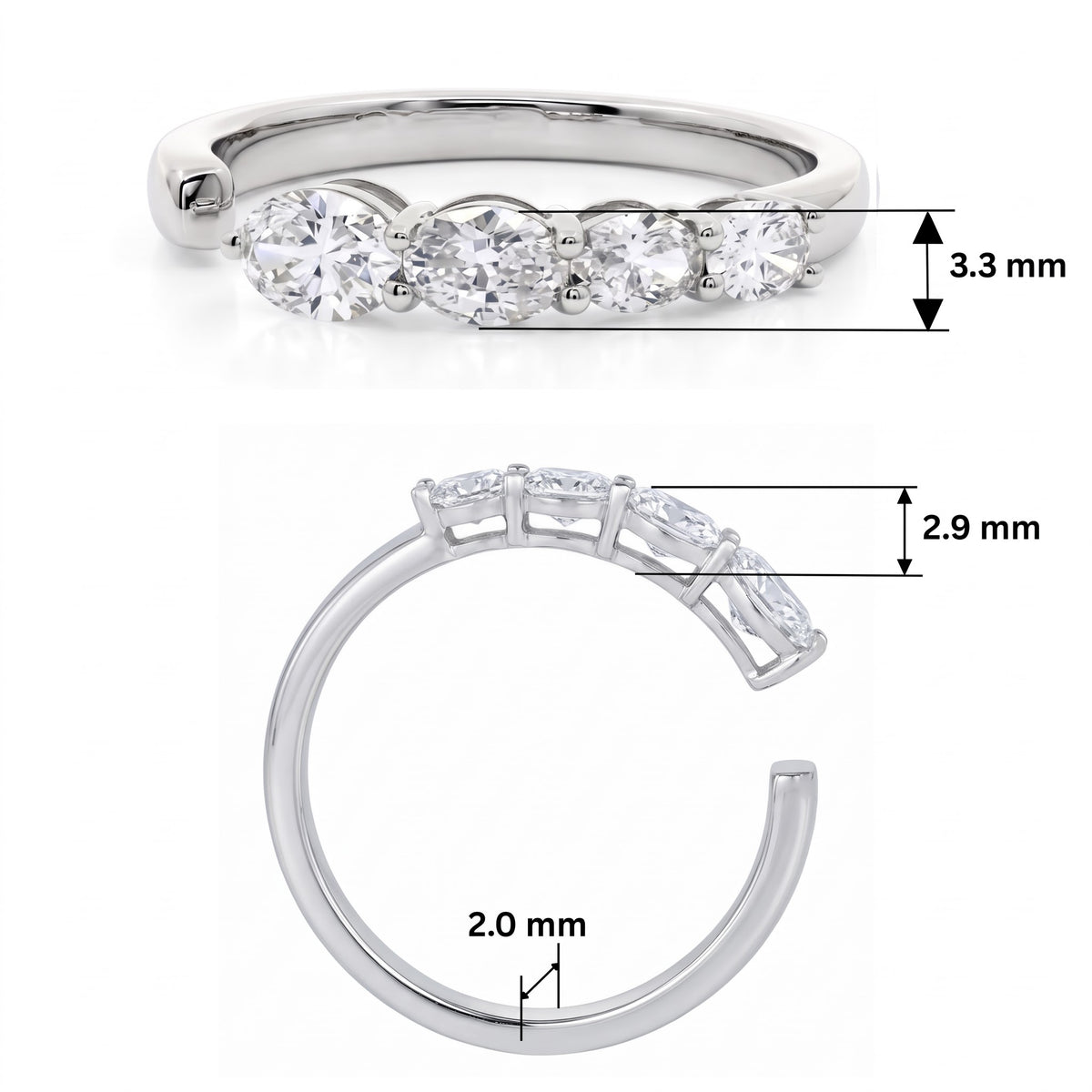 Aurevia Quadra Glow Lab Grown Diamond Ring