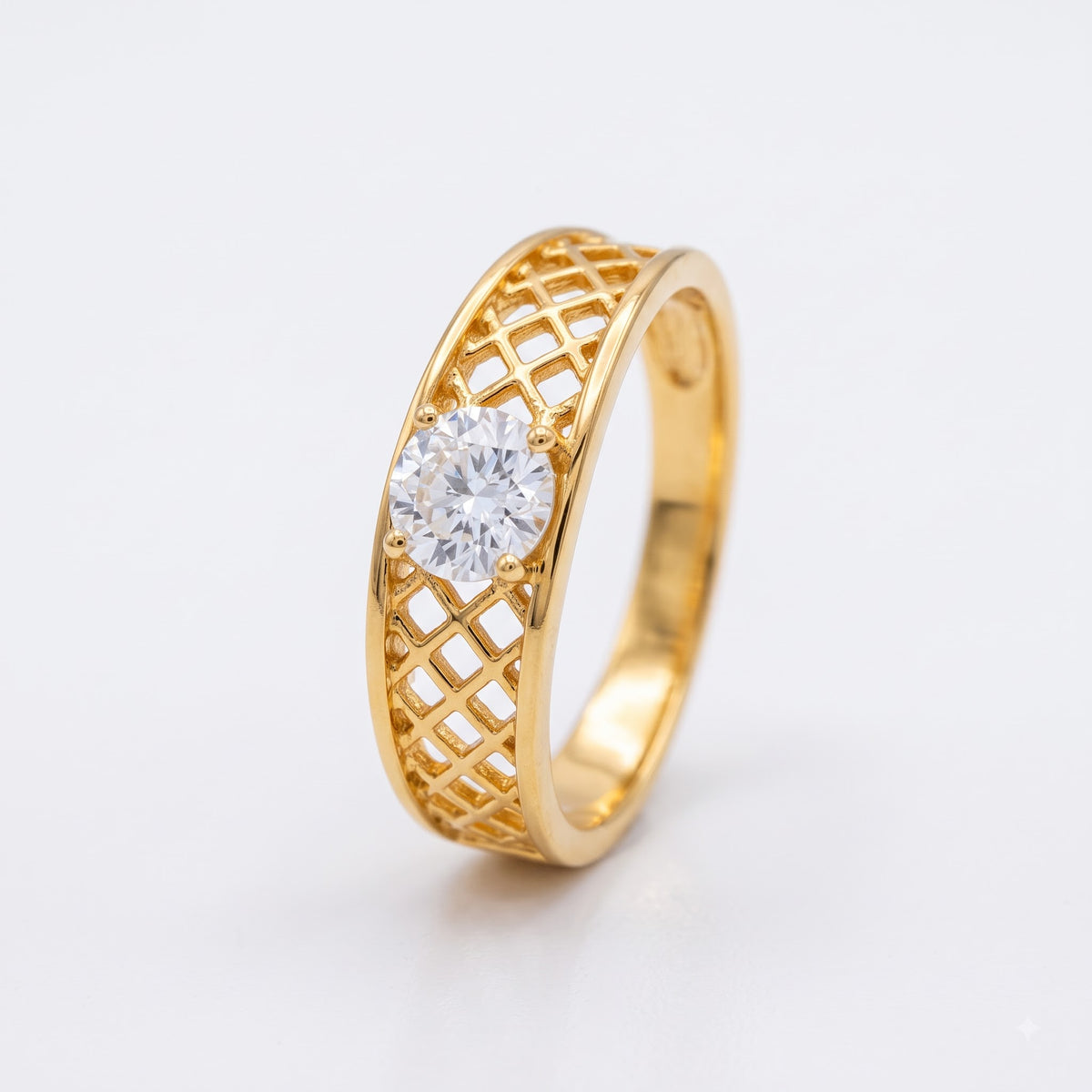 Aurevon Grid Lab Grown Diamond Ring