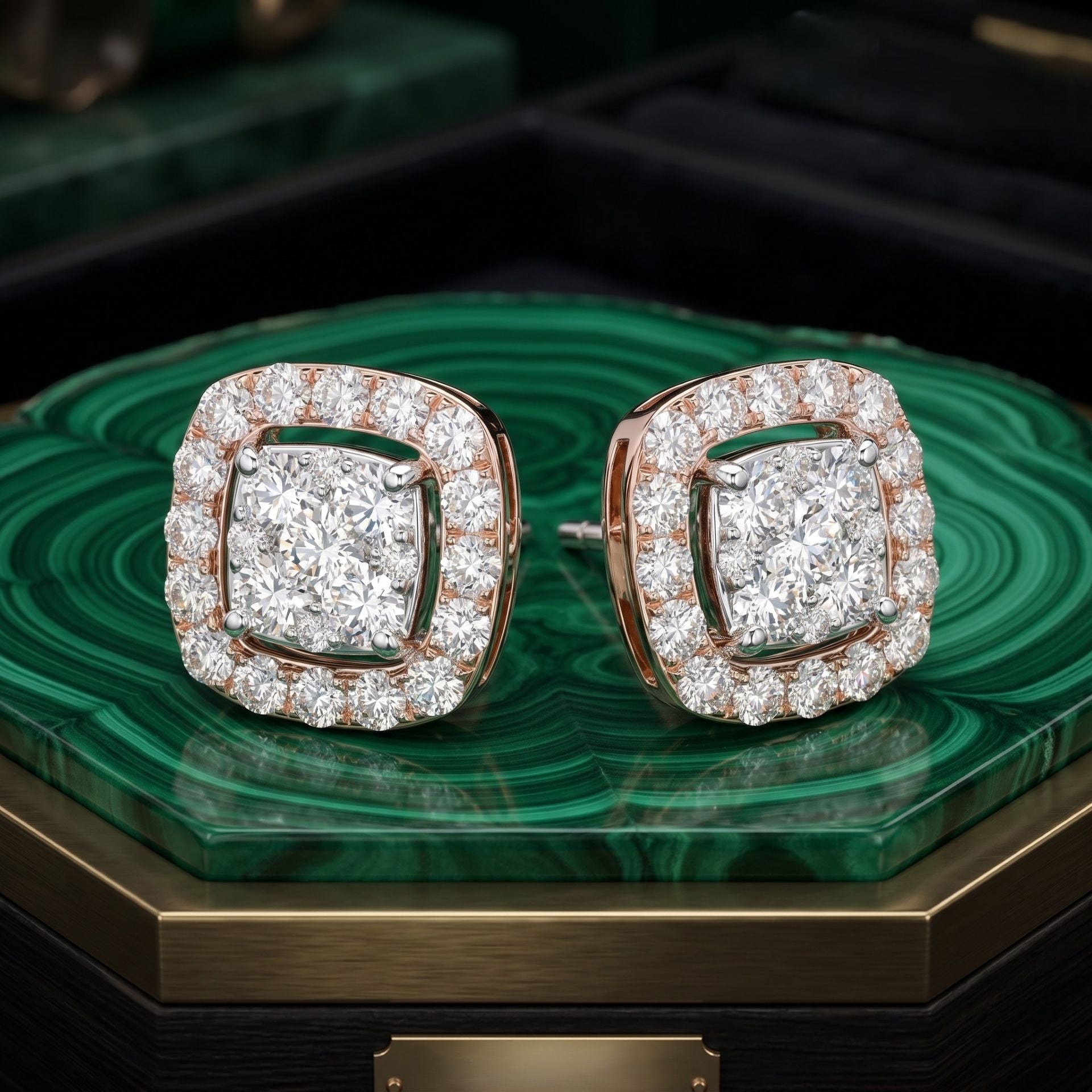 Glimmer Square Lab Grown Diamond Earrings
