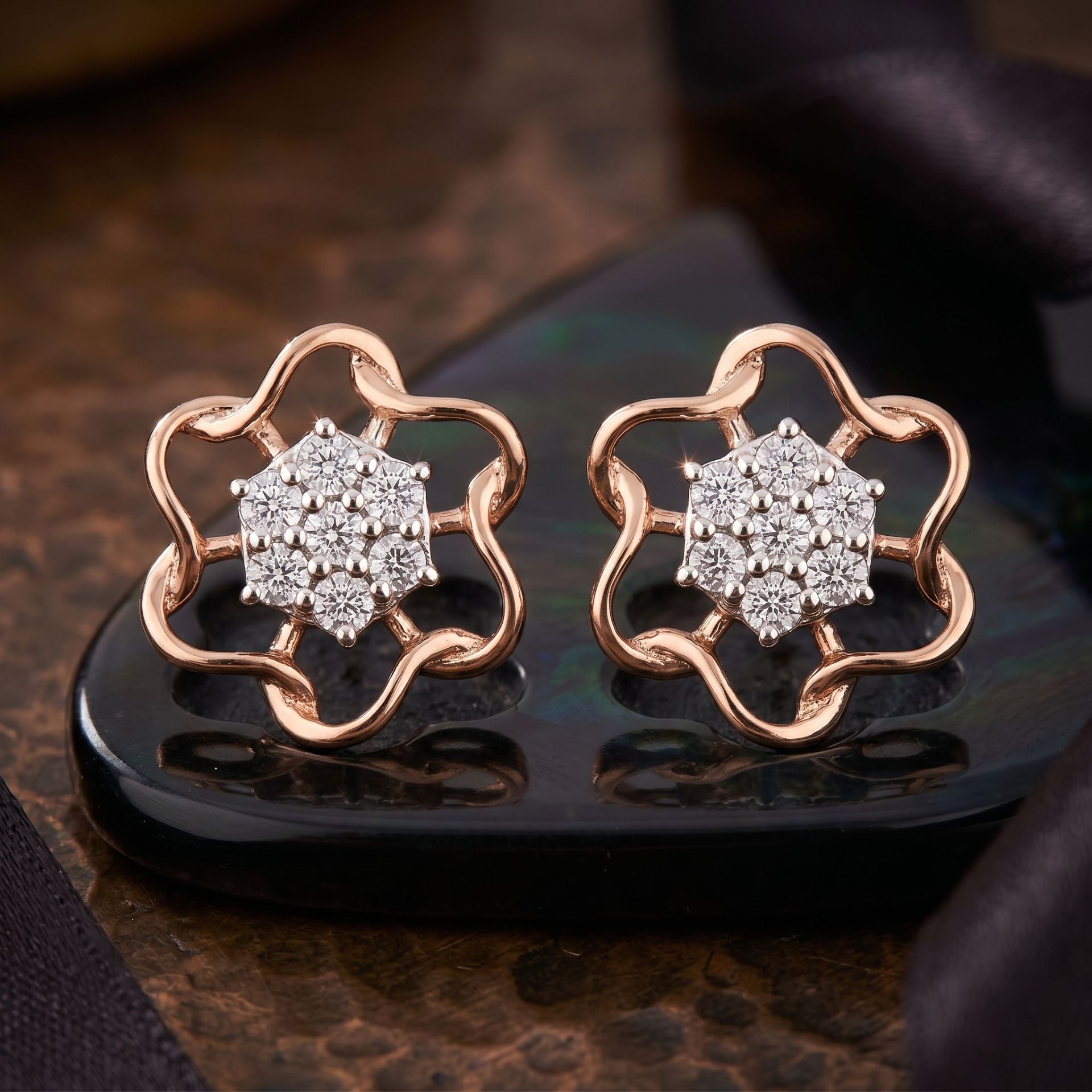 Modern Fleur Lab Grown Diamond Earrings