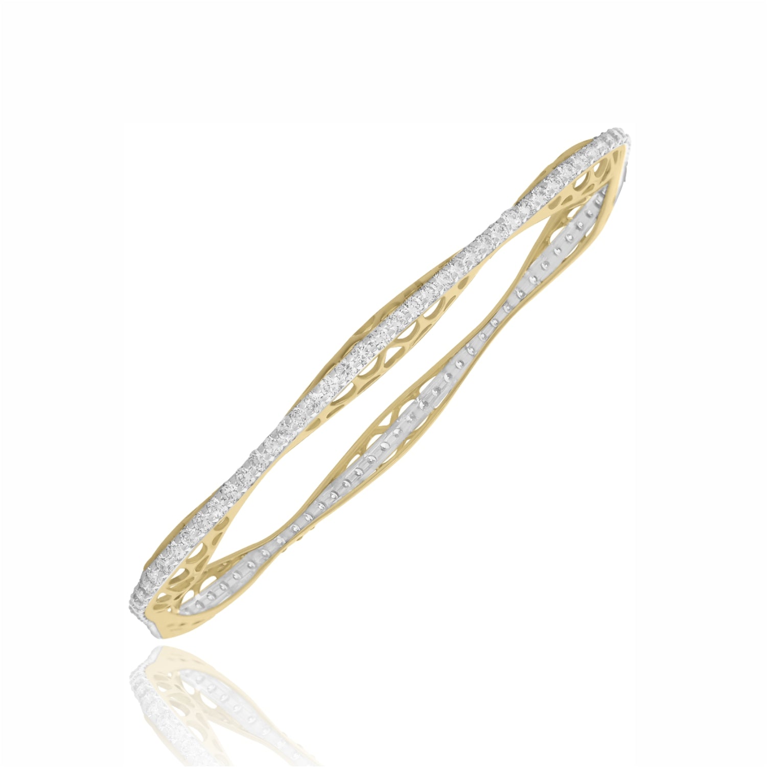 Ripple Lace Lab Grown Diamond Bangle