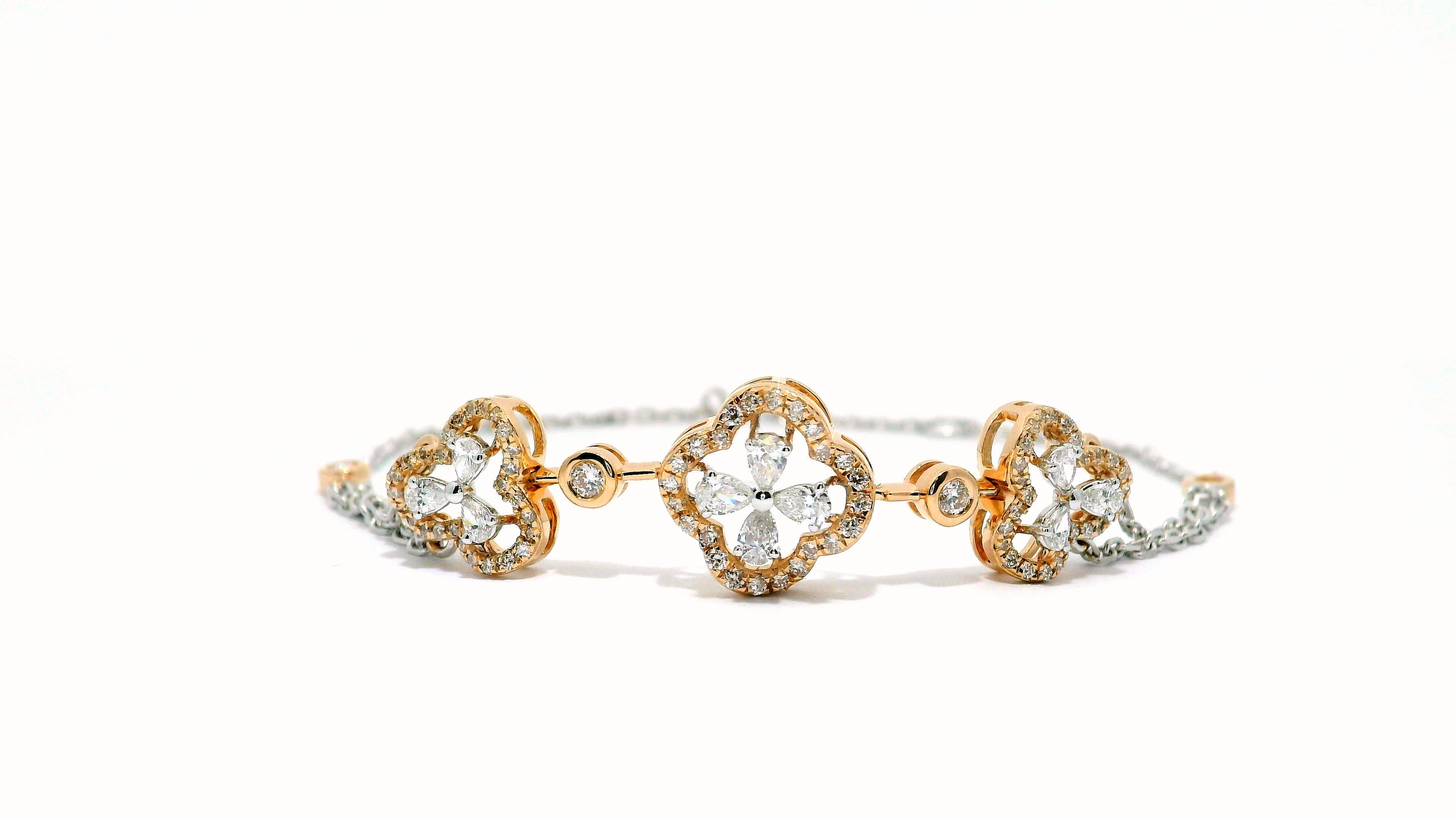 Clover Bloom Lab Grown Diamond Bracelet