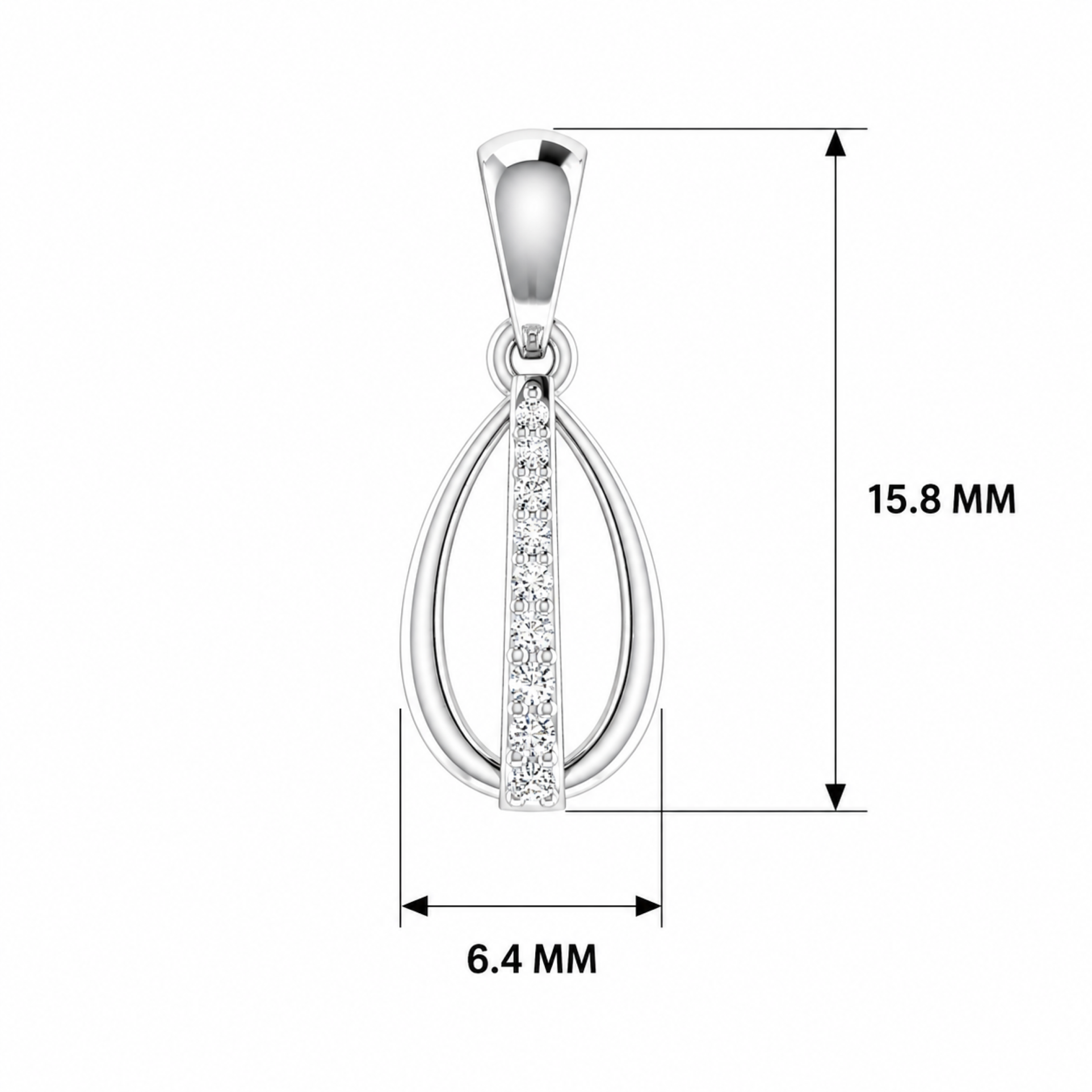 Spire of Verdant Platinum Plated Lab Grown Diamond Pendant