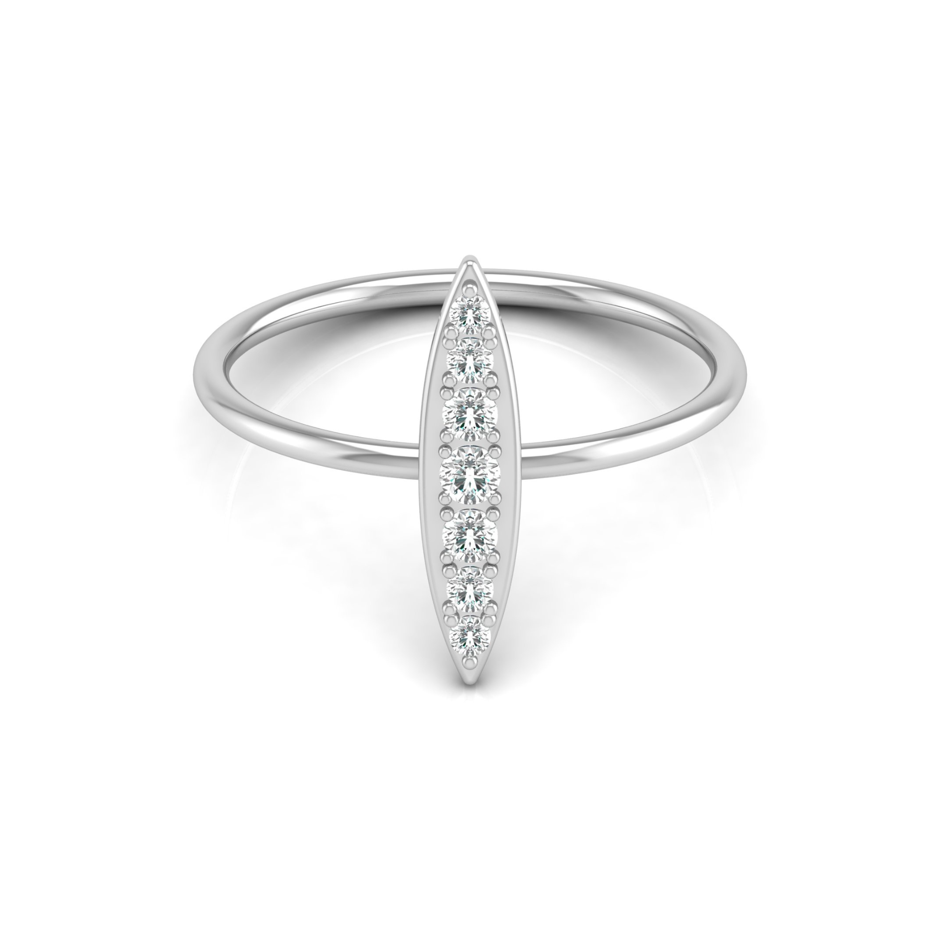 Pulse Point Platinum Plated Lab Grown Diamond Ring