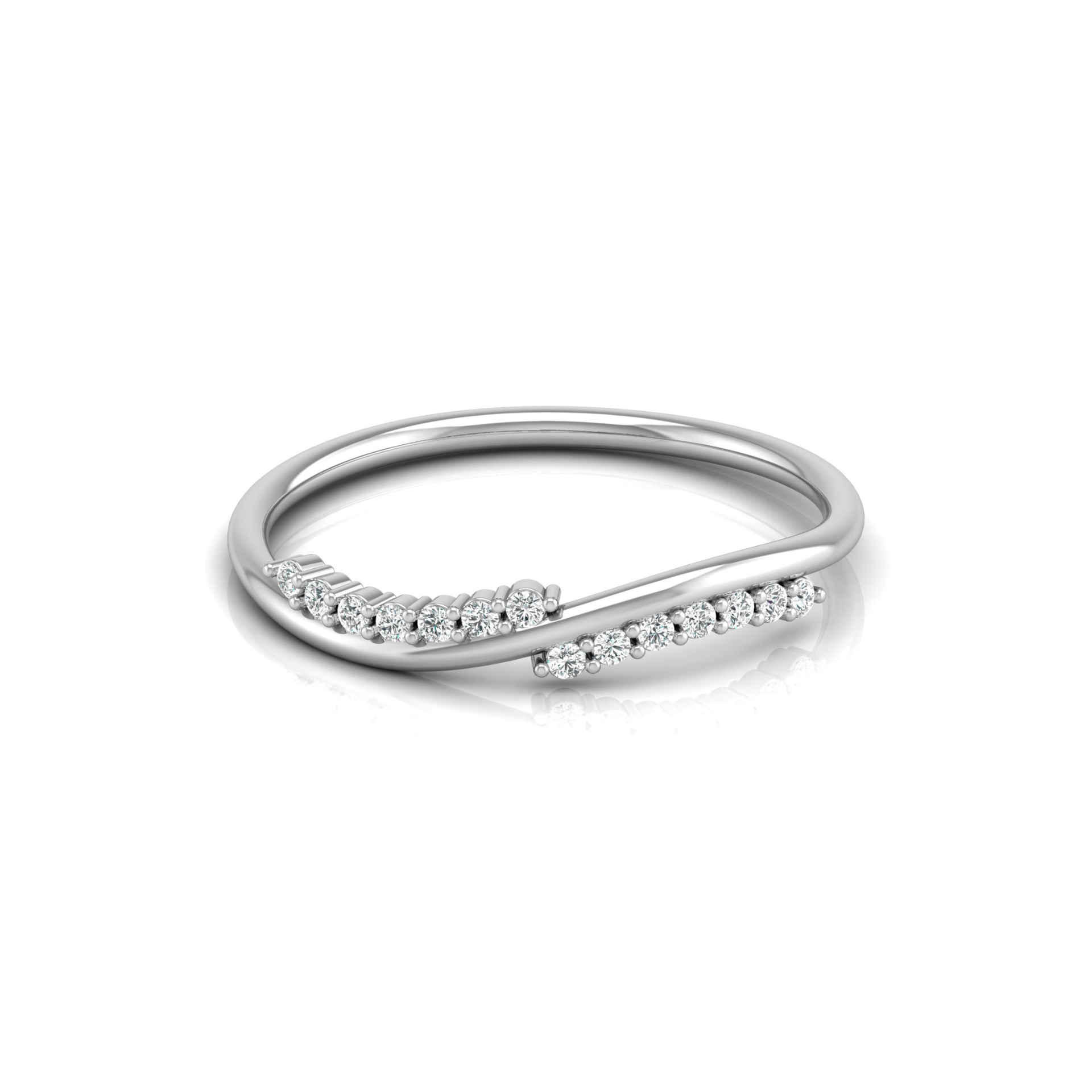 Meander Platinum Plated Lab Grown Diamond Ring
