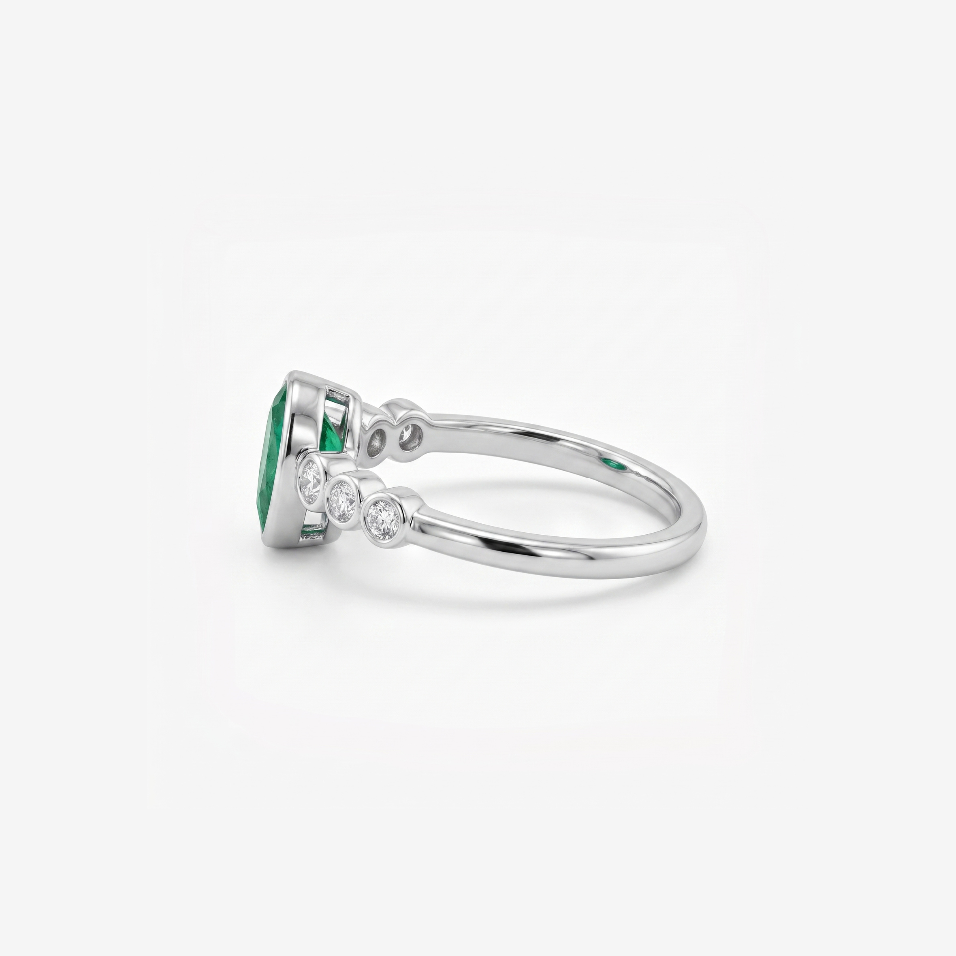 Vector Milgrain Platinum Plated Lab Grown Diamond Ring