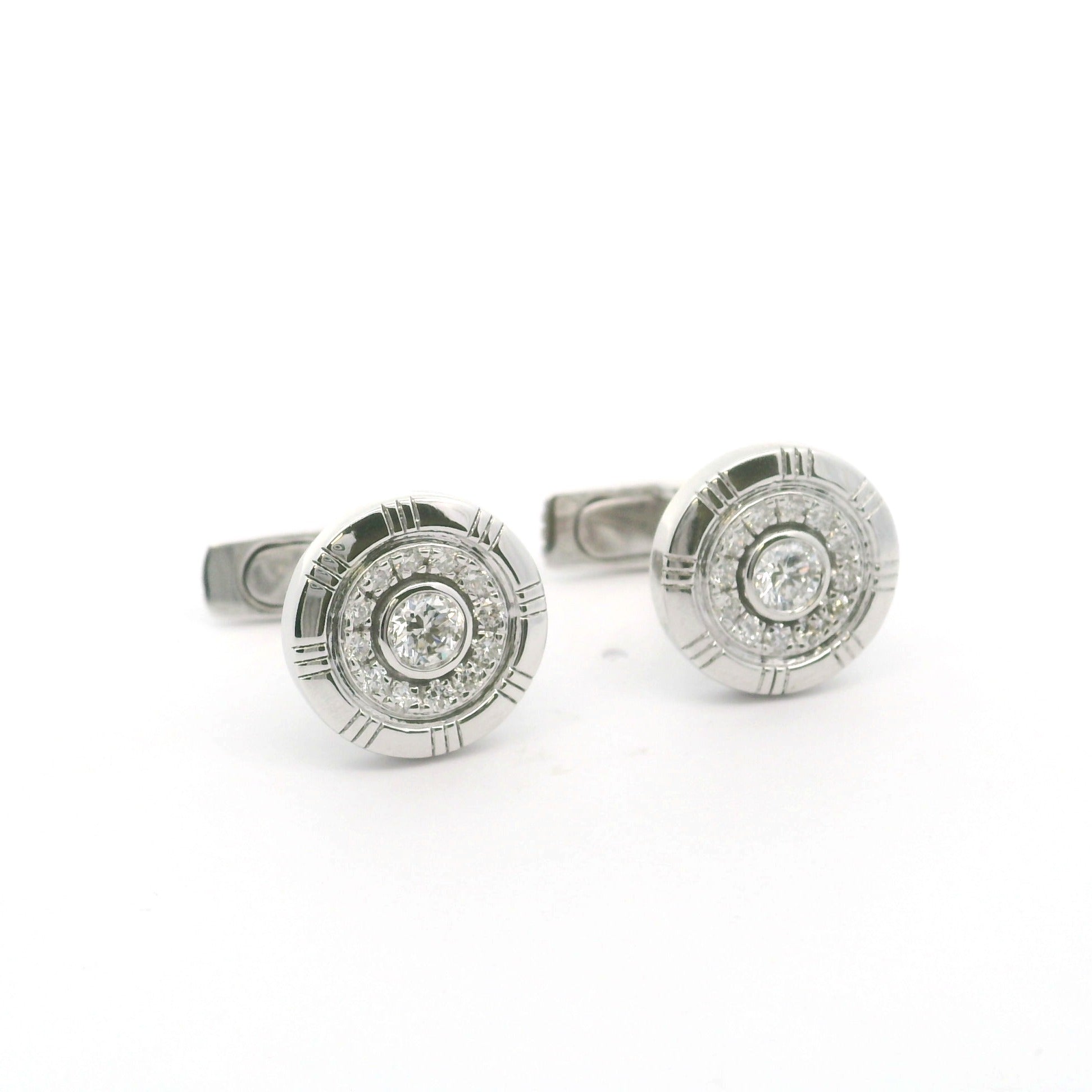 Lab Grown Diamond Halo Cufflinks