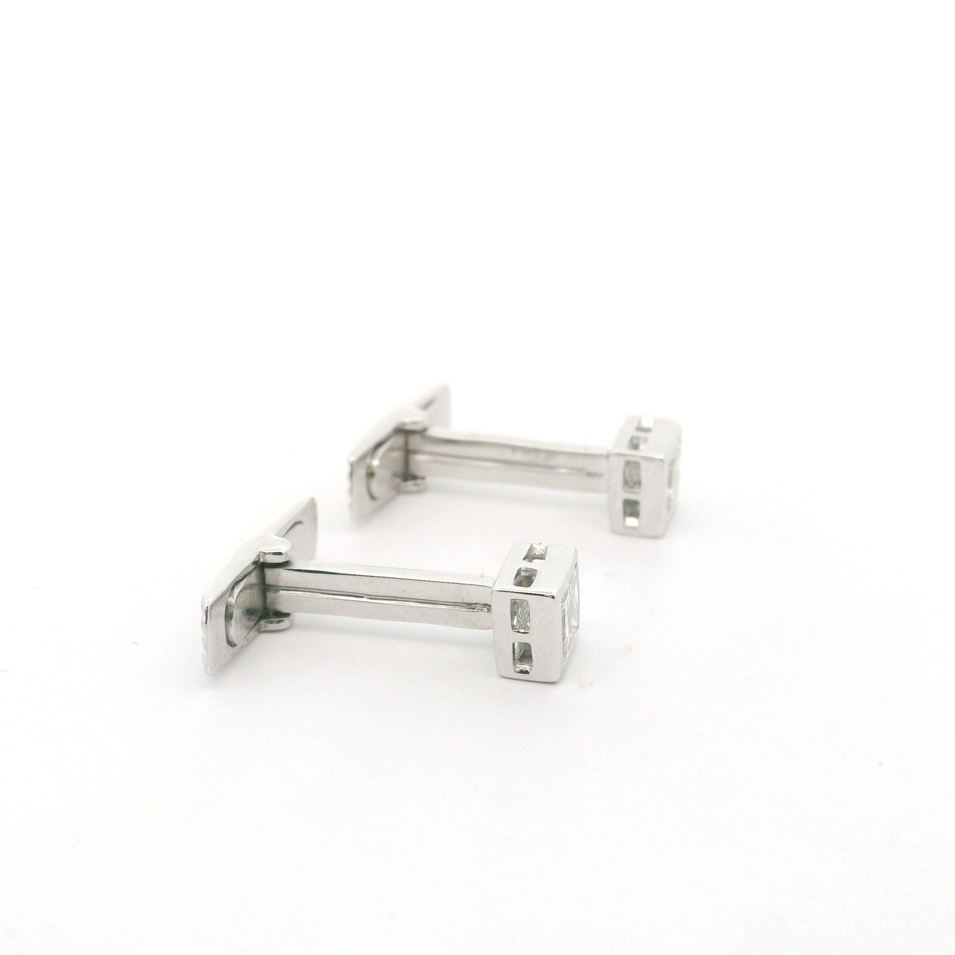 Bezel Set Square Lab Grown Diamond Cufflinks