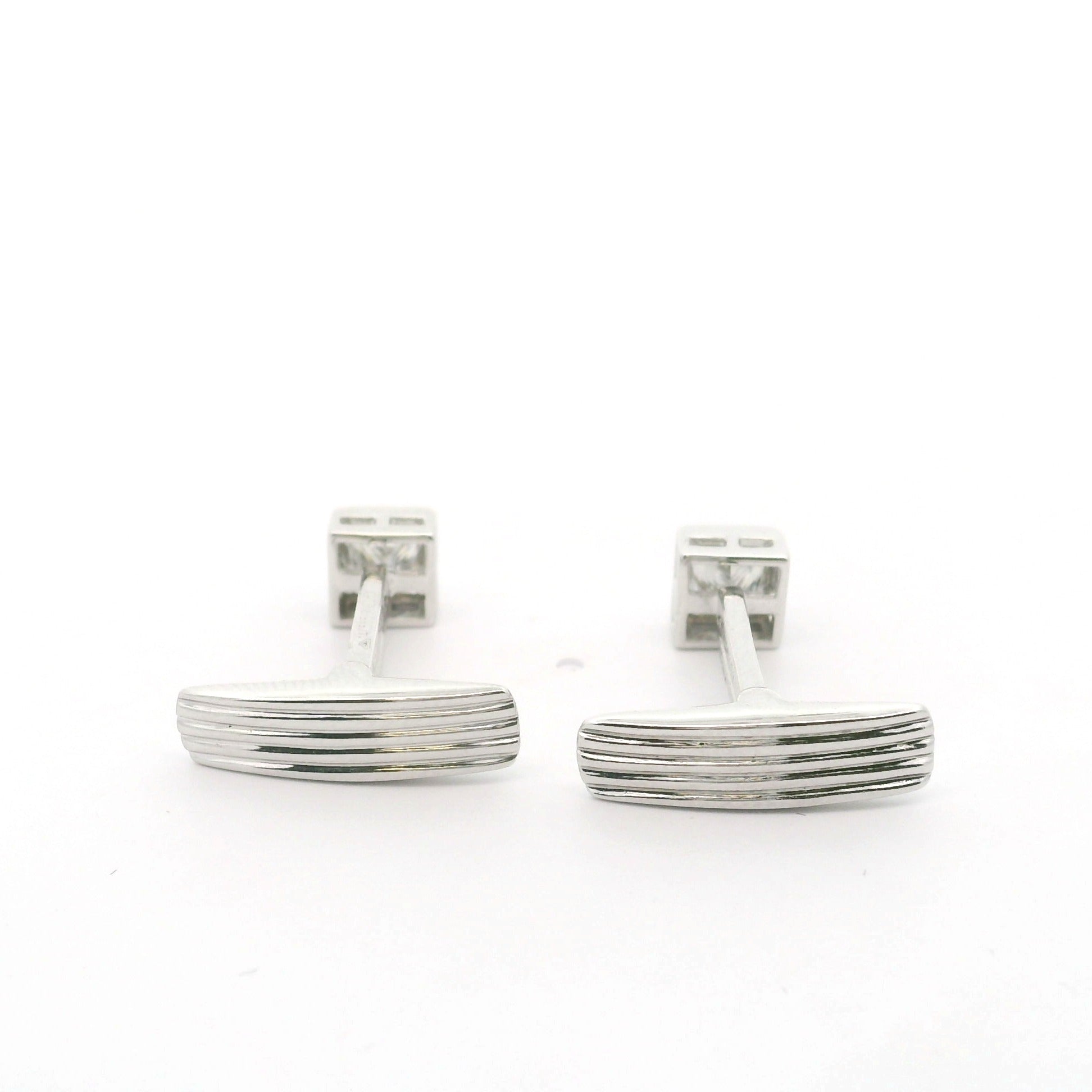Bezel Set Square Lab Grown Diamond Cufflinks