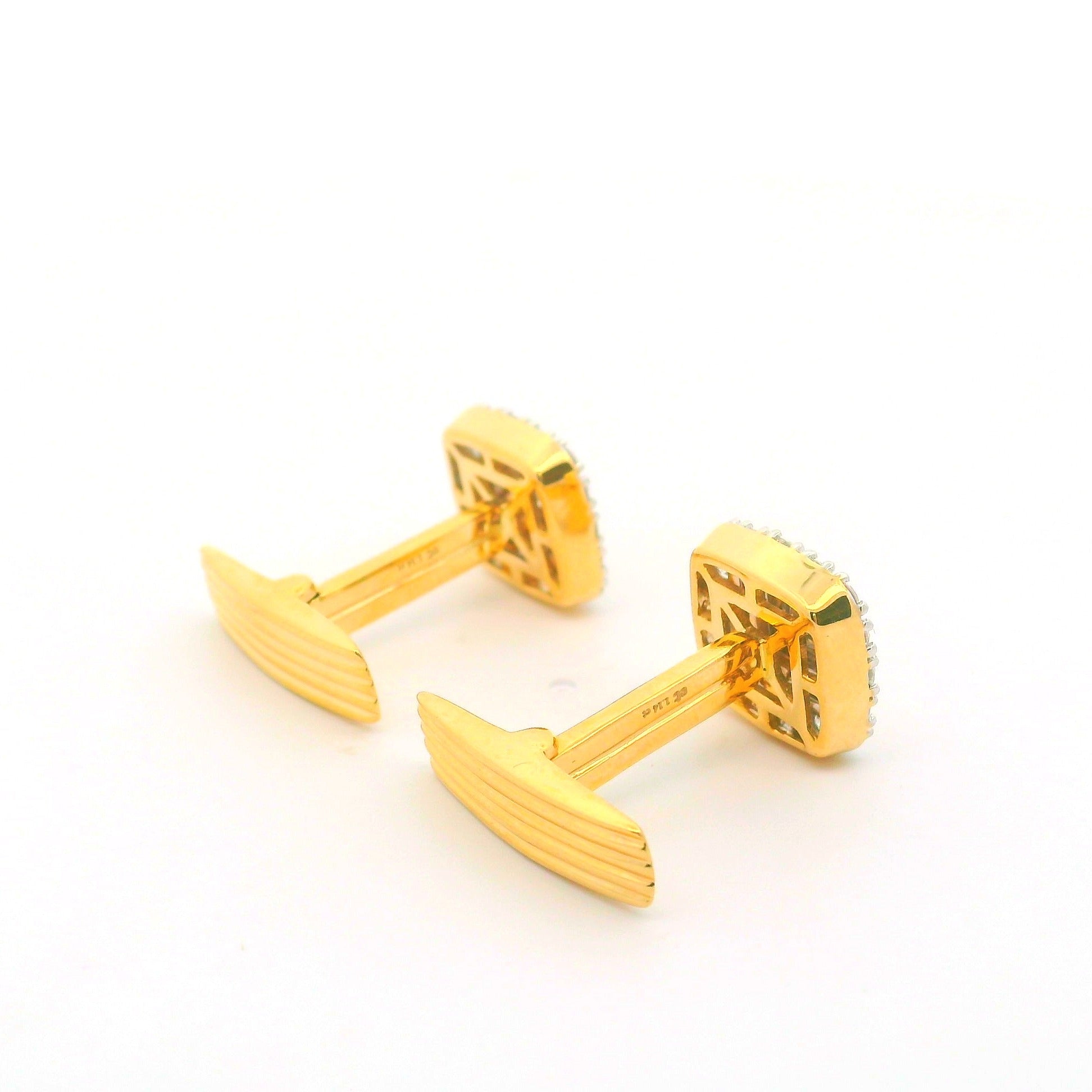 Square Toon Lab Grown Diamond Cluster Cufflinks