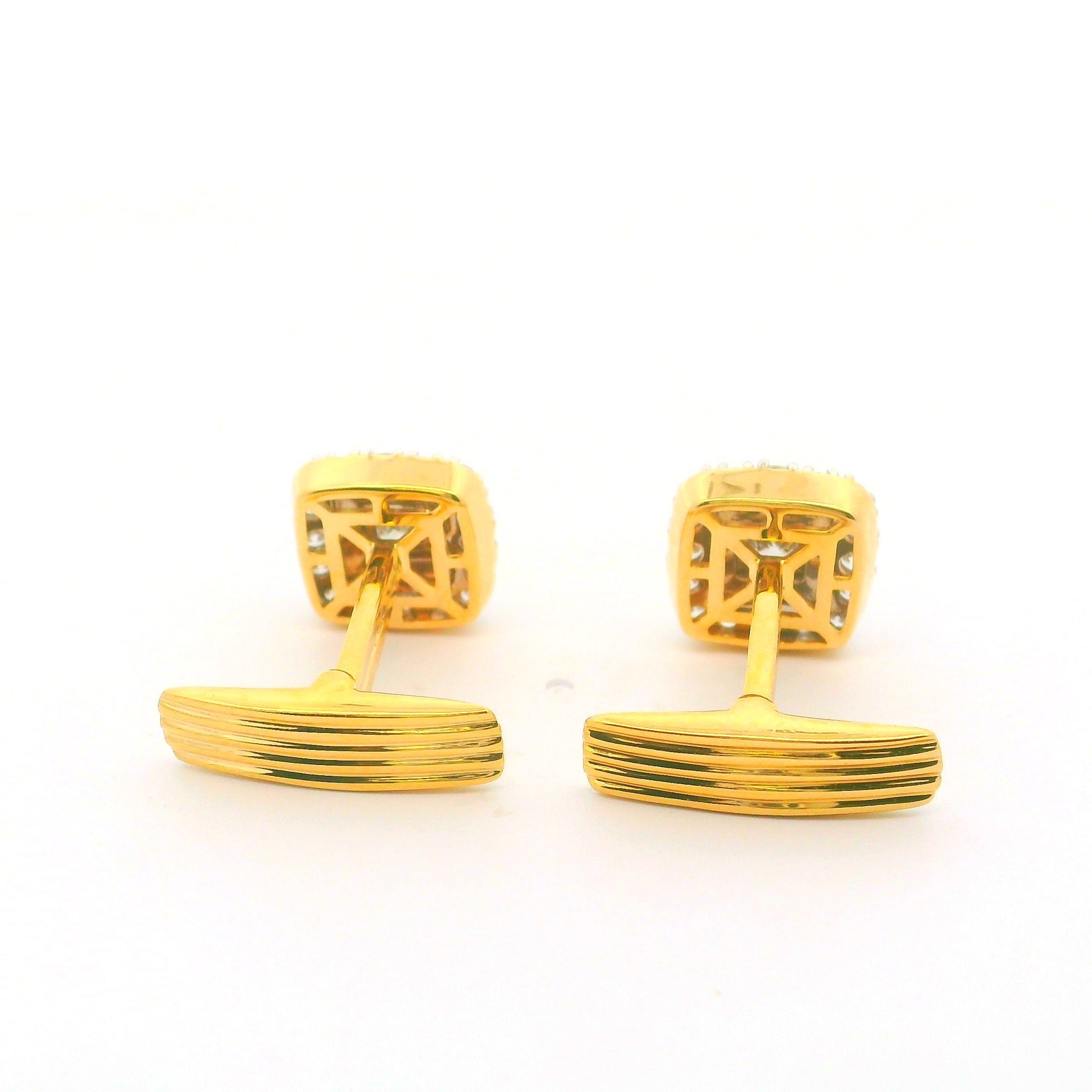 Square Toon Lab Grown Diamond Cluster Cufflinks
