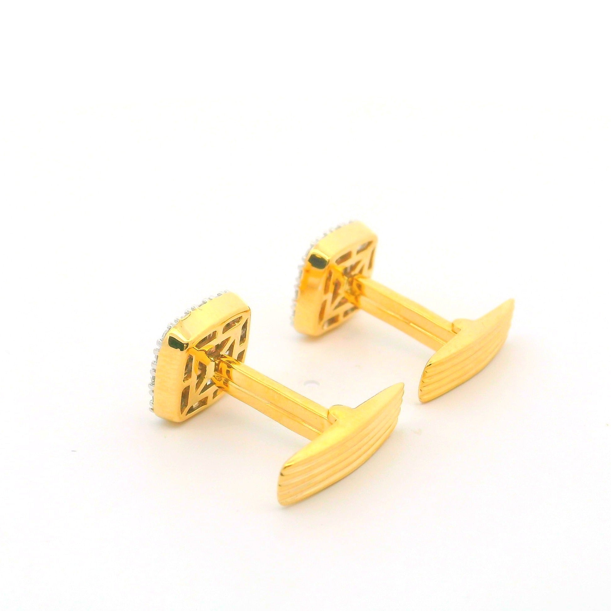Square Toon Lab Grown Diamond Cluster Cufflinks