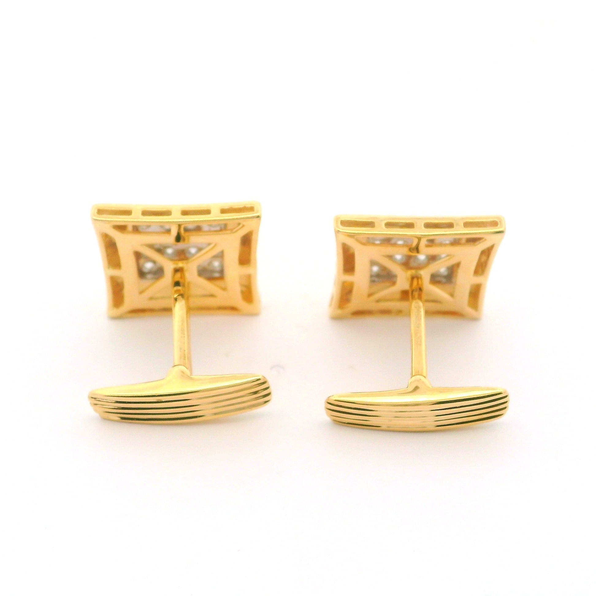 Grid Cuff Lab Grown Diamond Cufflinks