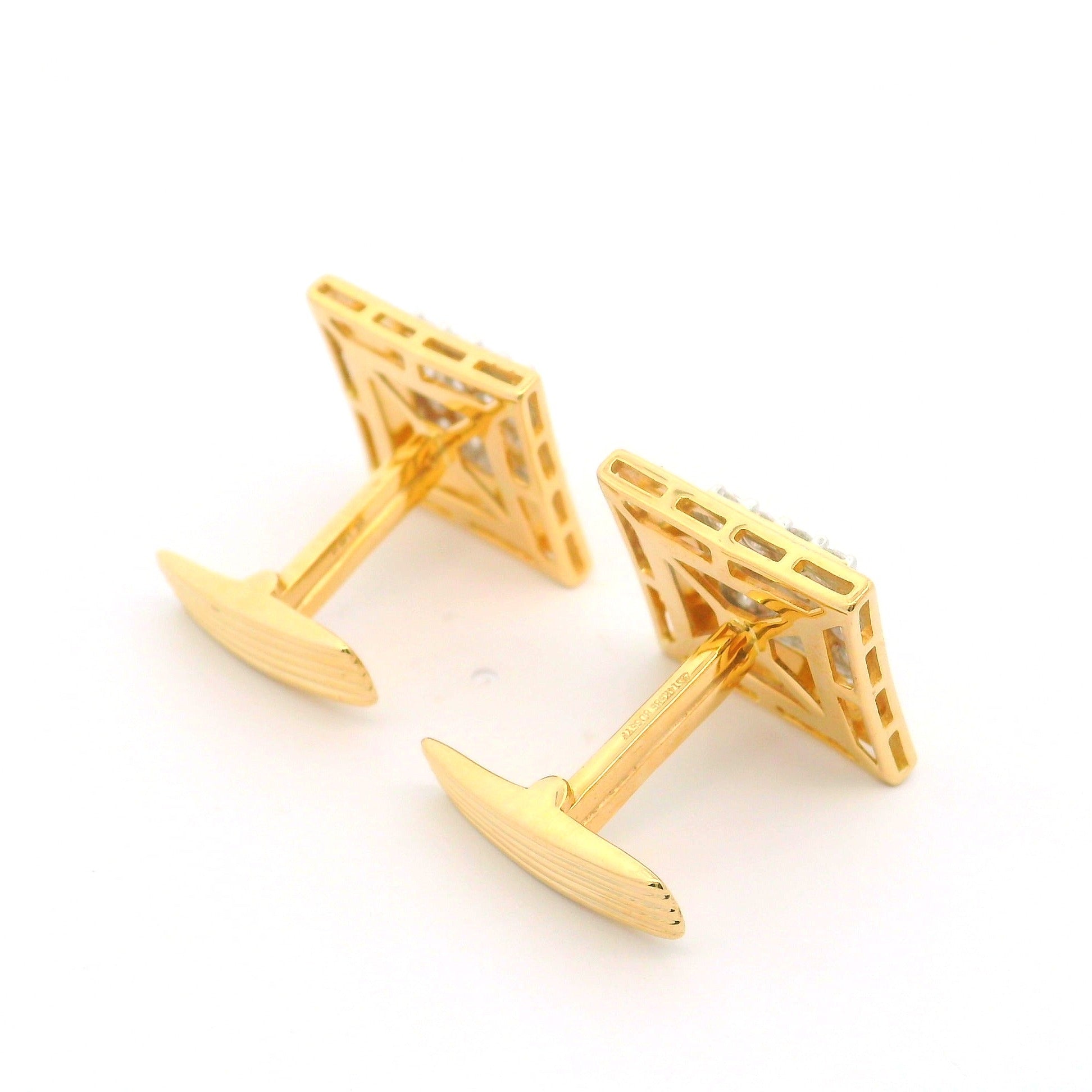 Grid Cuff Lab Grown Diamond Cufflinks